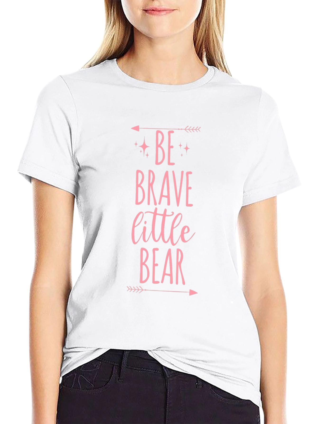 Be Brave Little Bear Graphic Tee - Black