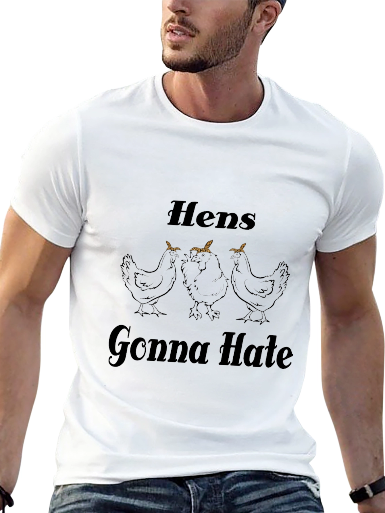 Hens Gonna Hate Graphic Tee - Black Cotton Blend