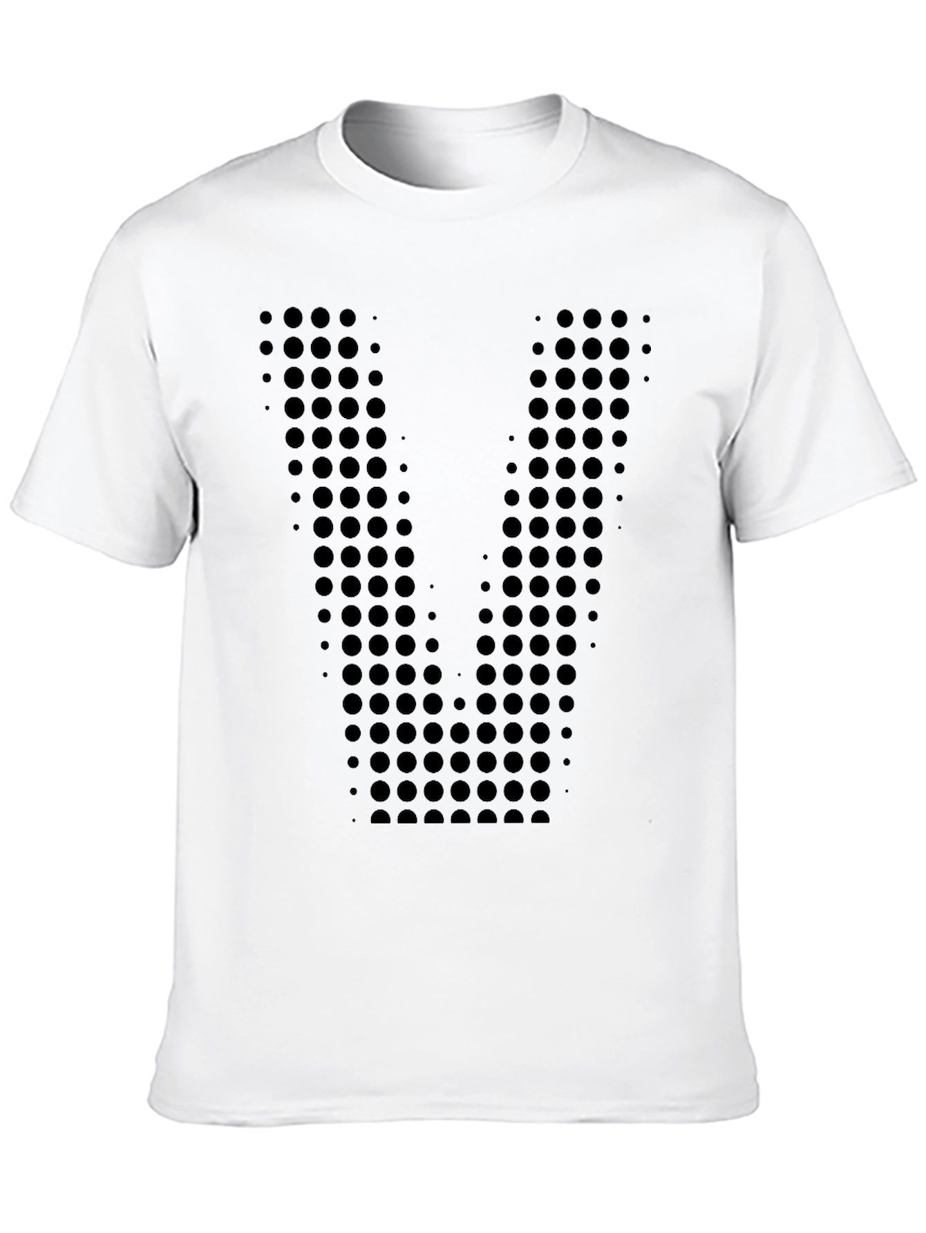 Geometric Dot Pattern Black T-Shirt