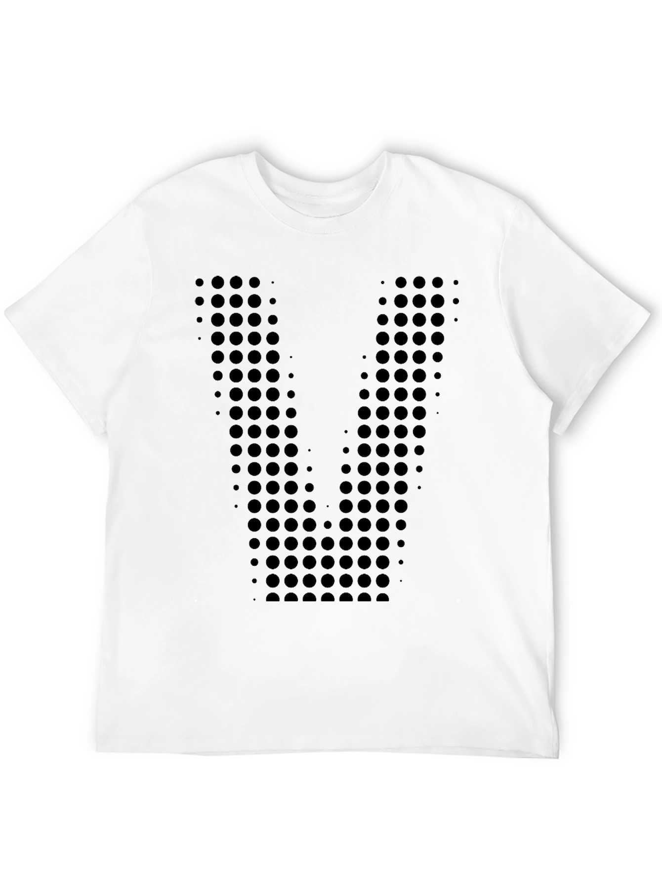 Geometric Dot Pattern Black T-Shirt