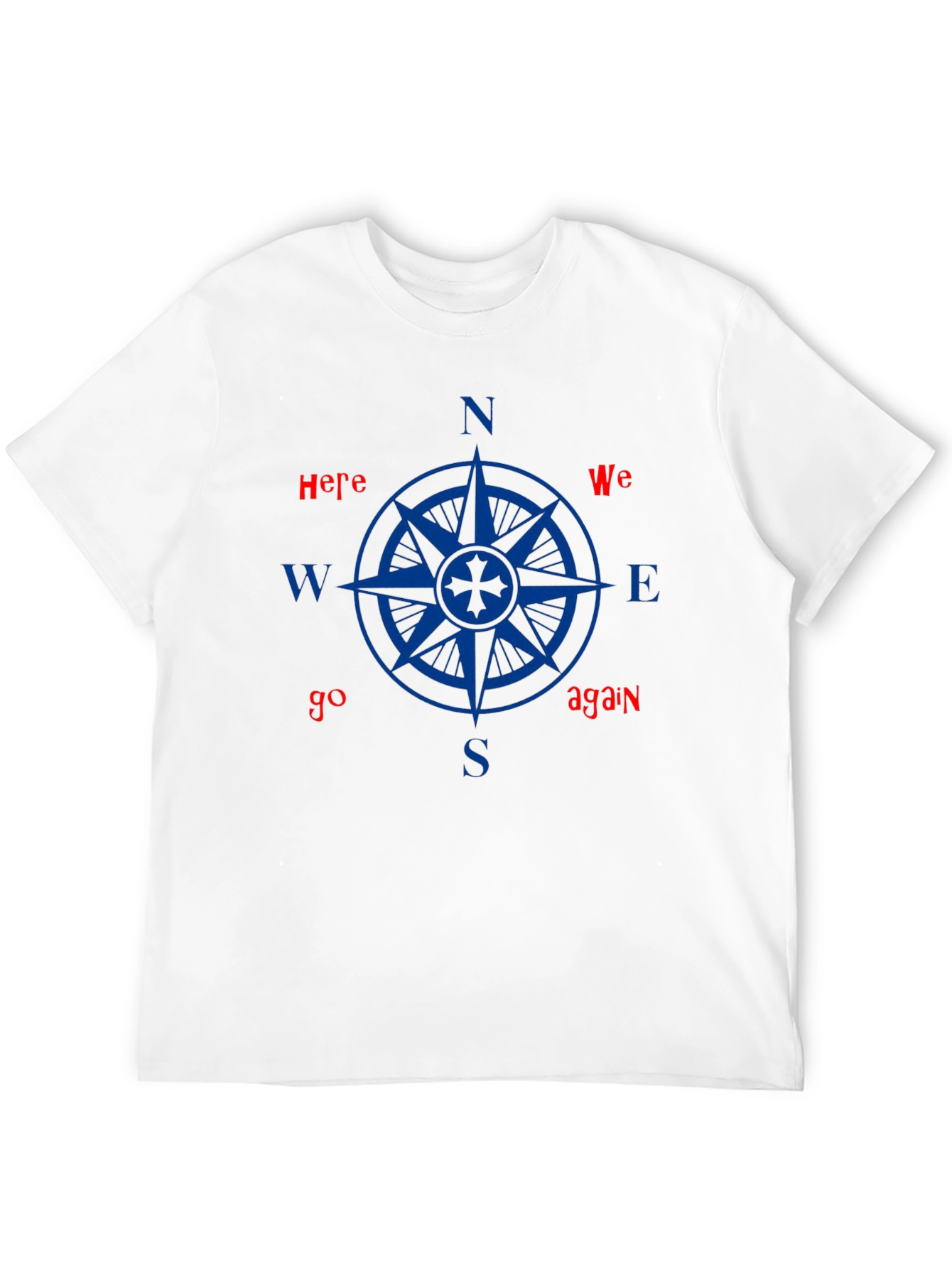 Nautical Compass Graphic Tee - Here We Go Again