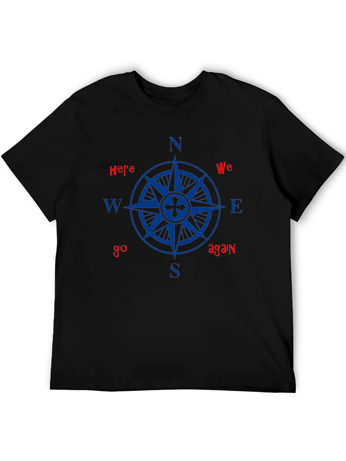 Nautical Compass Graphic Tee - Here We Go Again