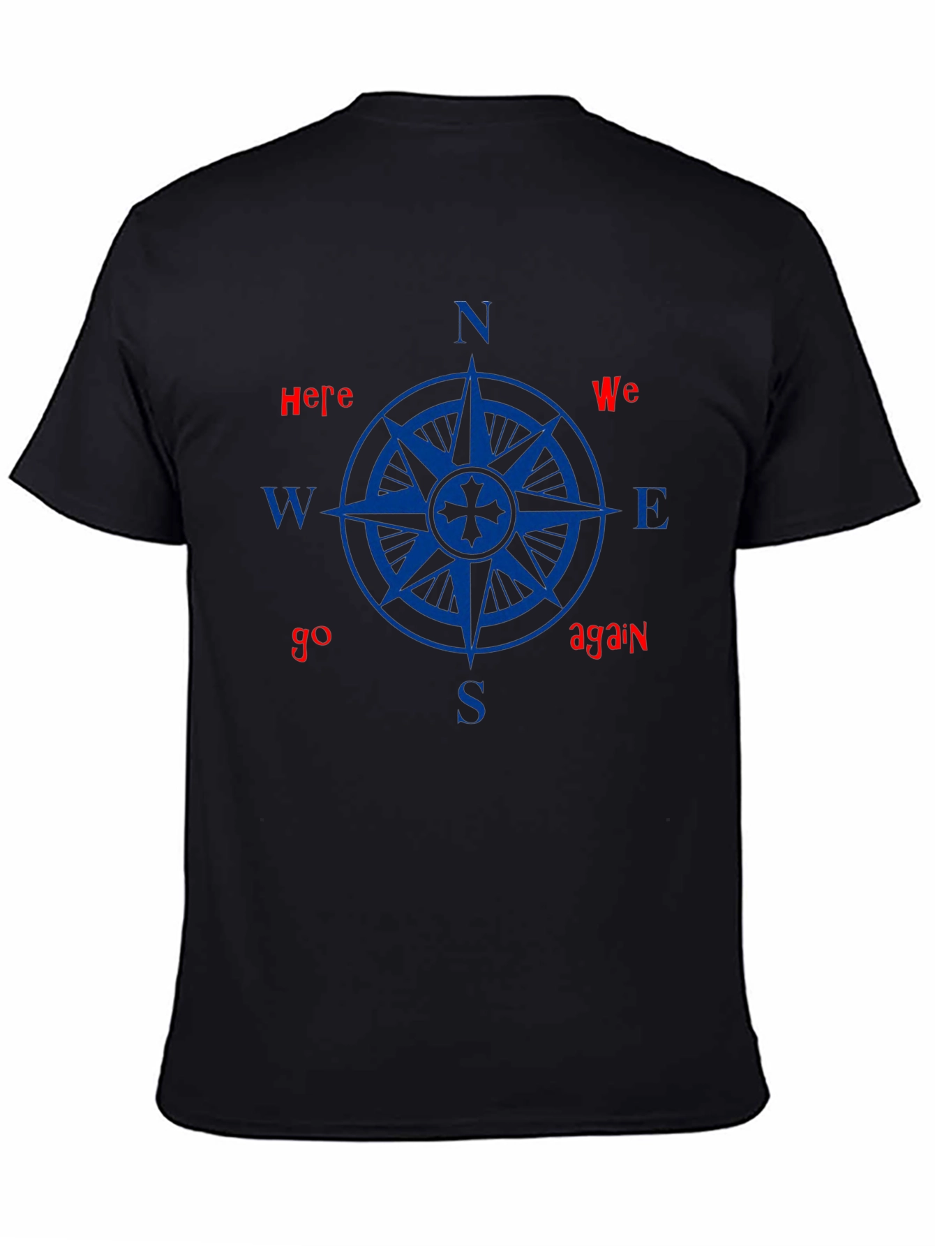 Nautical Compass Graphic Tee - Here We Go Again