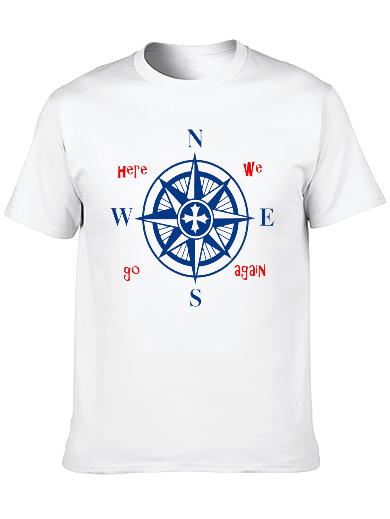 Nautical Compass Graphic Tee - Here We Go Again