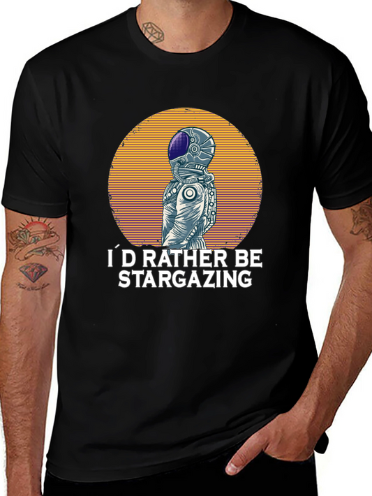 Stargazing Astronaut Graphic T-Shirt