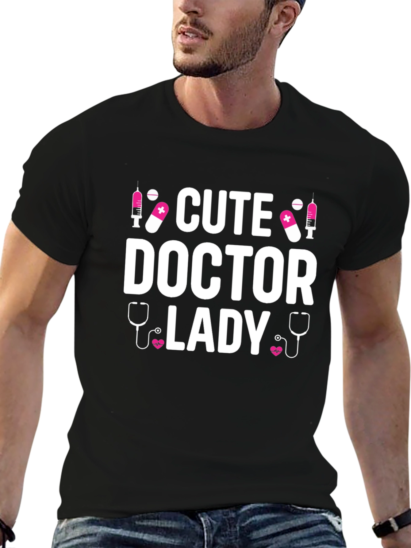 Cute Doctor Lady T-Shirt - Black