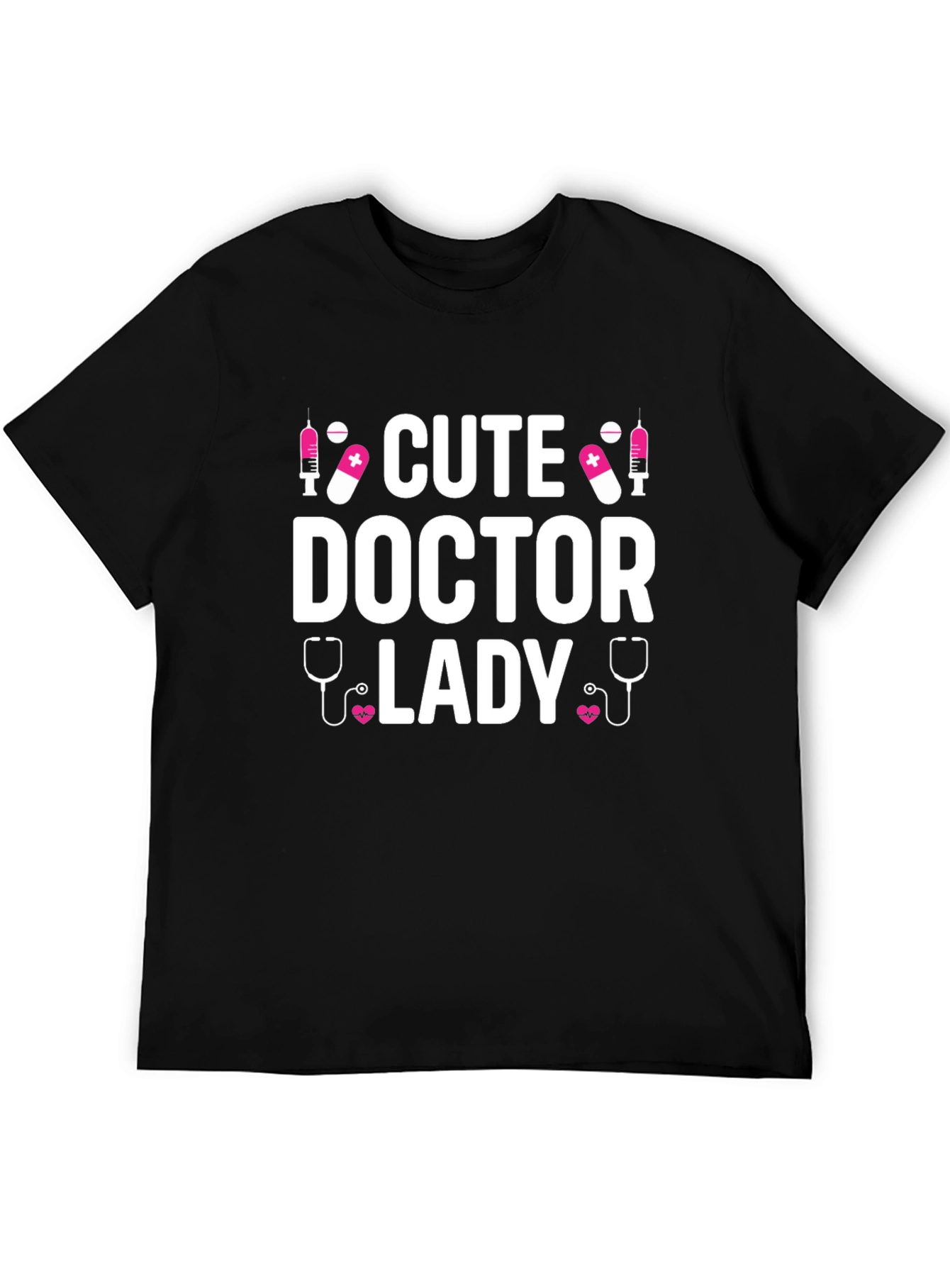 Cute Doctor Lady T-Shirt - Black