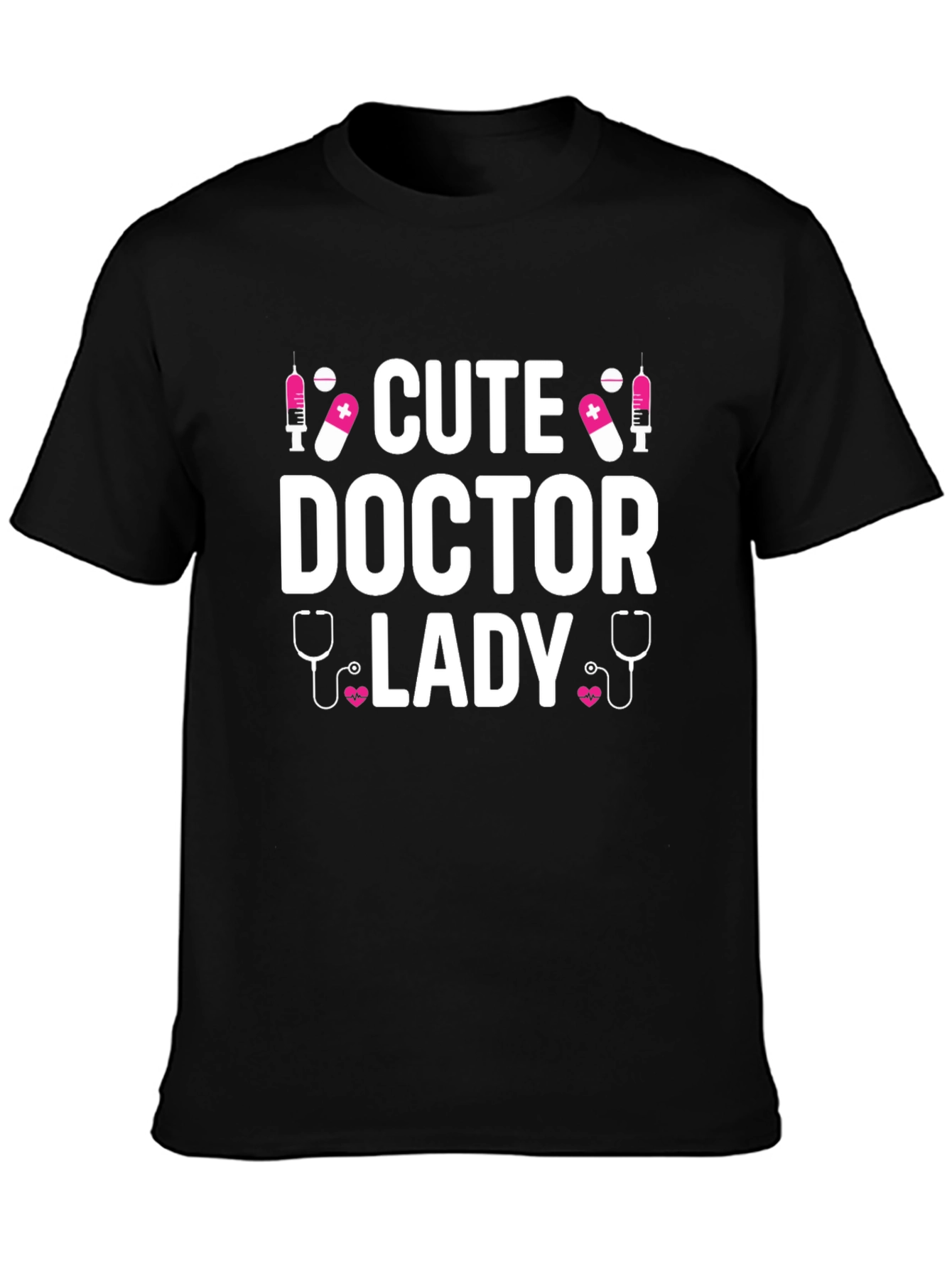 Cute Doctor Lady T-Shirt - Black