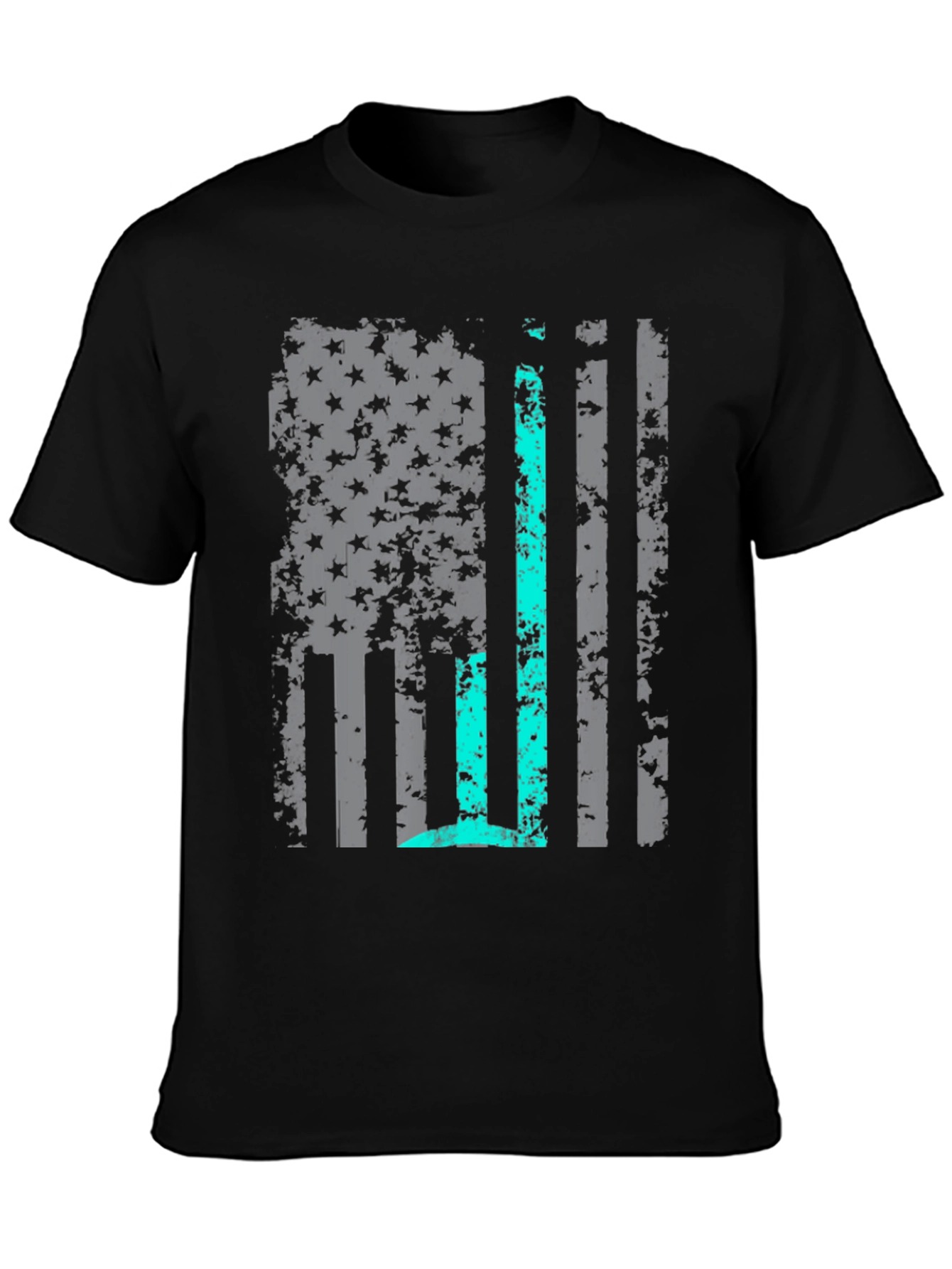 Distressed American Flag Thin Blue Line T-Shirt