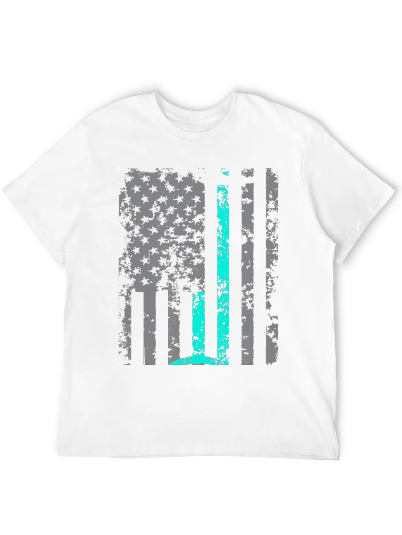 Distressed American Flag Thin Blue Line T-Shirt
