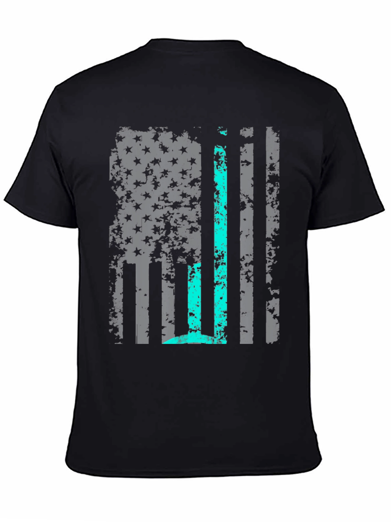 Distressed American Flag Thin Blue Line T-Shirt