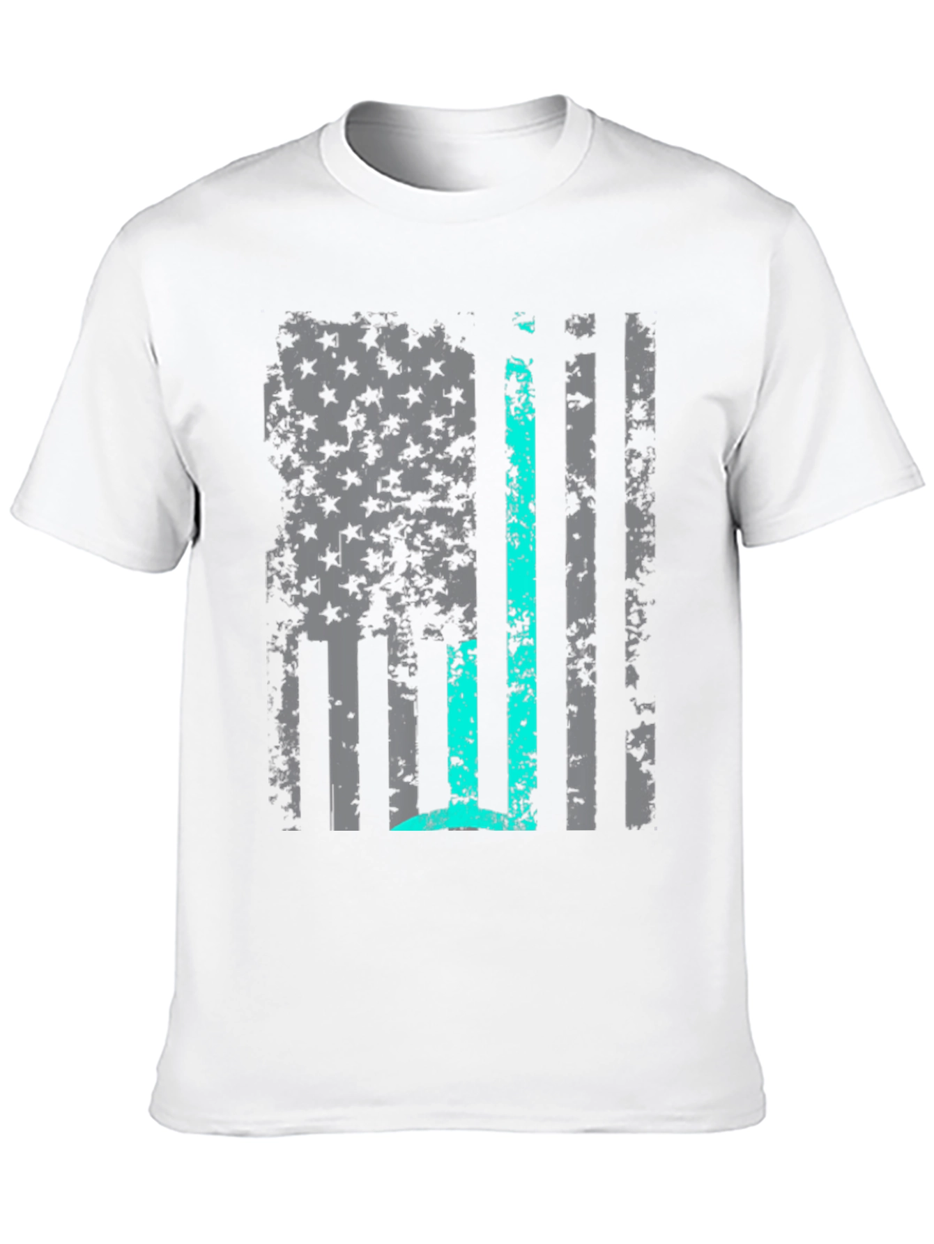 Distressed American Flag Thin Blue Line T-Shirt