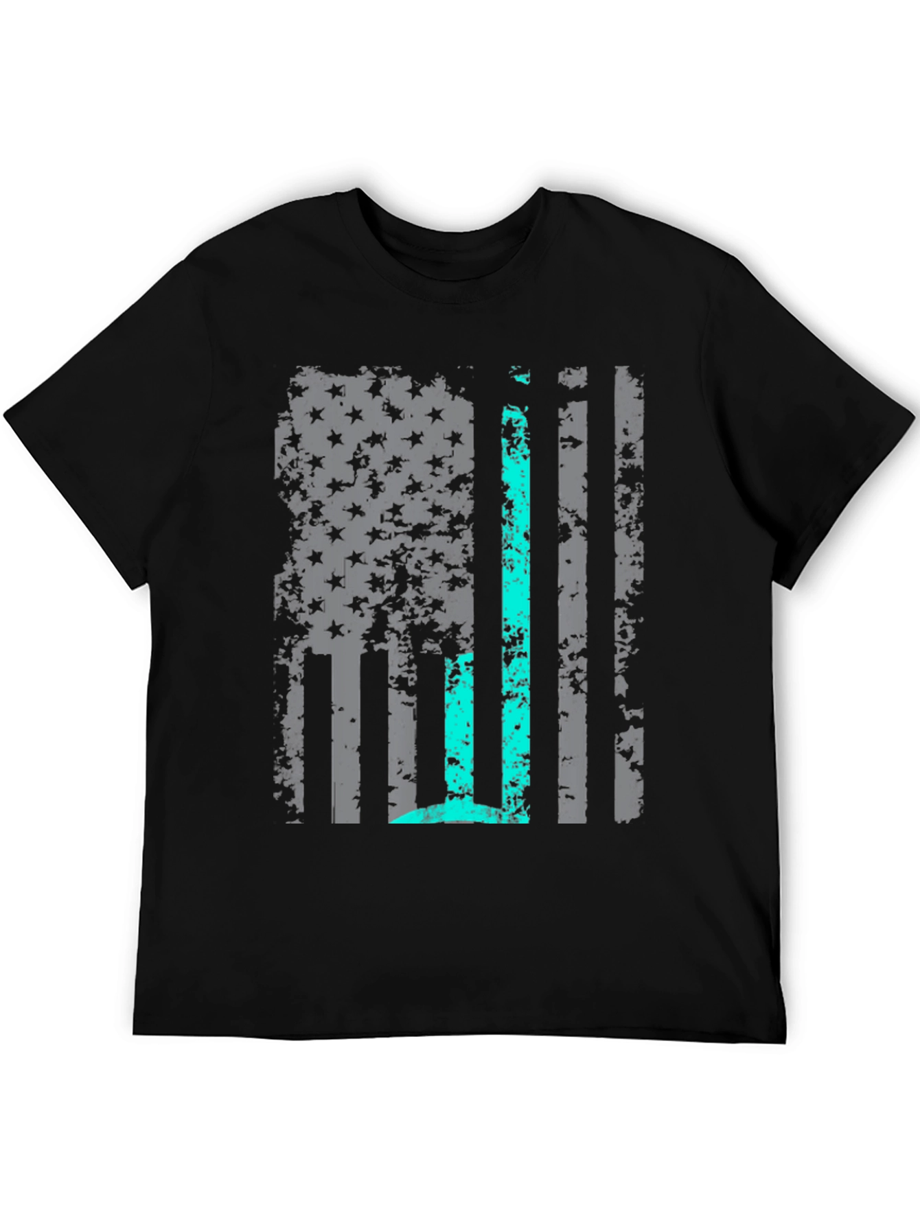 Distressed American Flag Thin Blue Line T-Shirt