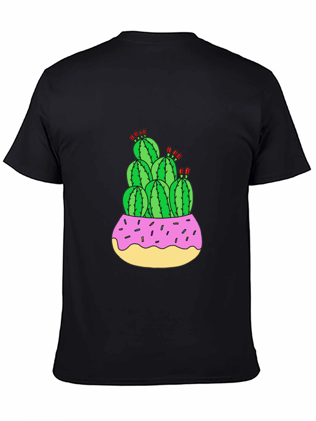 Cactus Donut Pot Graphic T-Shirt