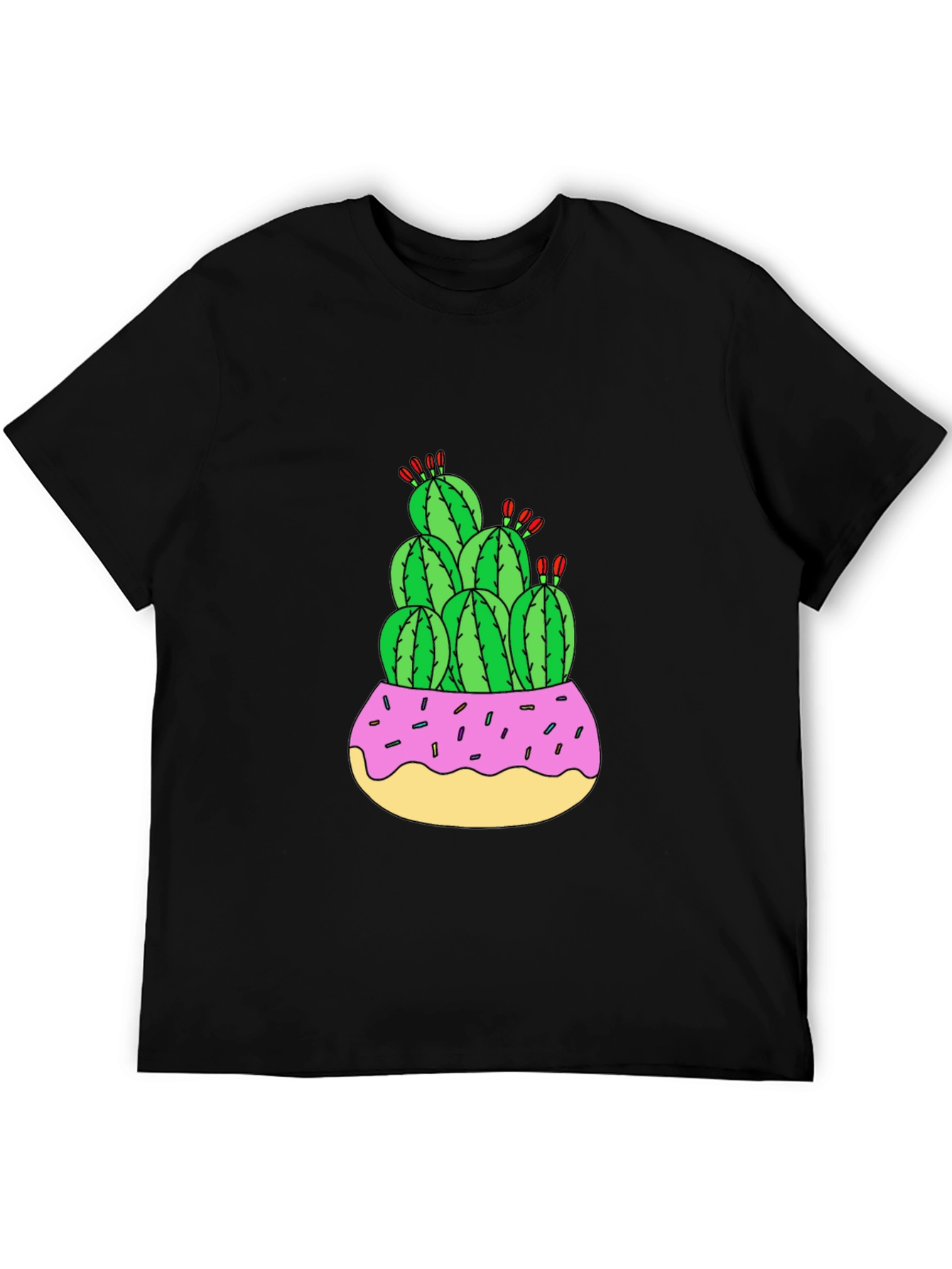 Cactus Donut Pot Graphic T-Shirt