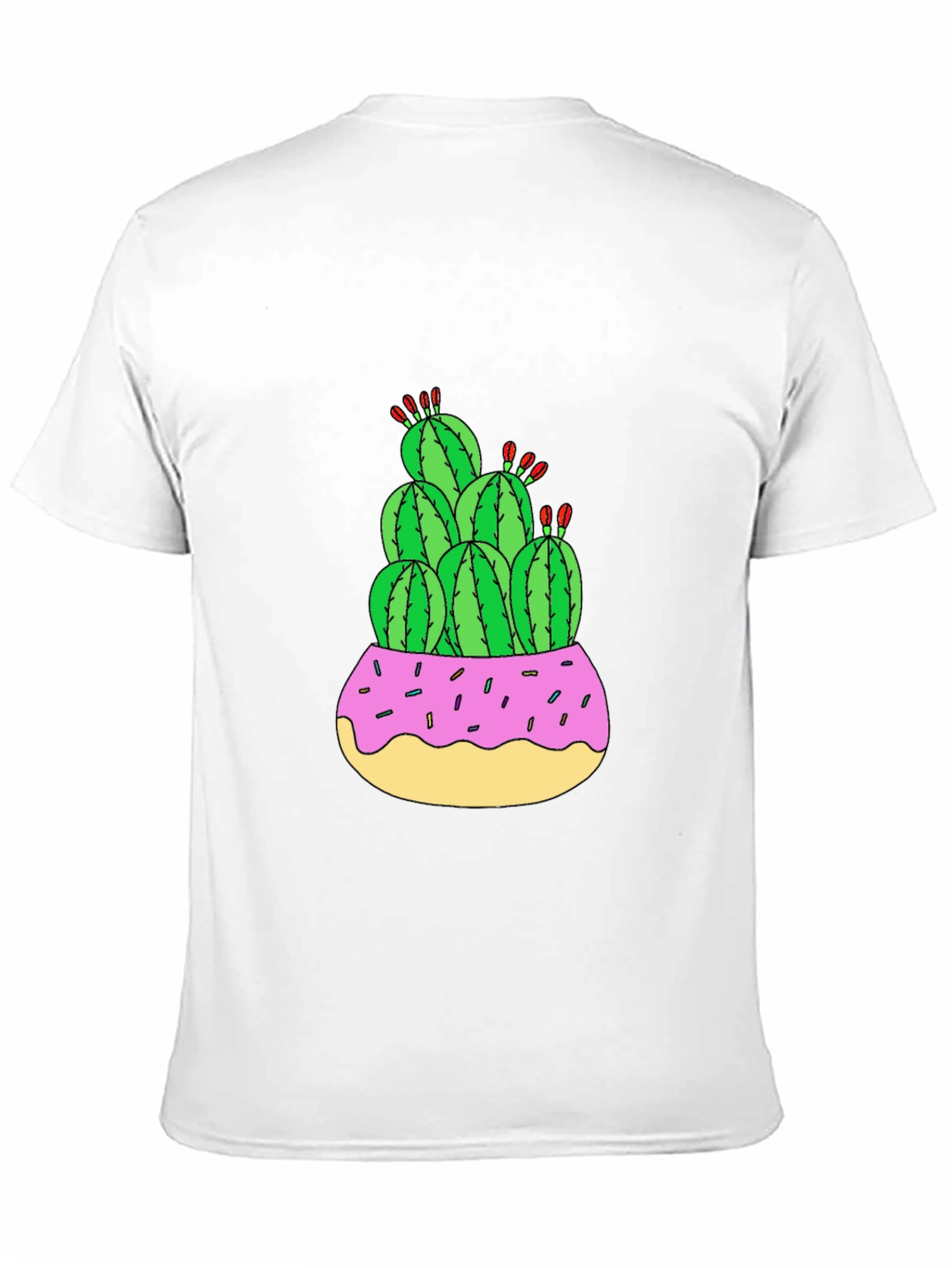 Cactus Donut Pot Graphic T-Shirt
