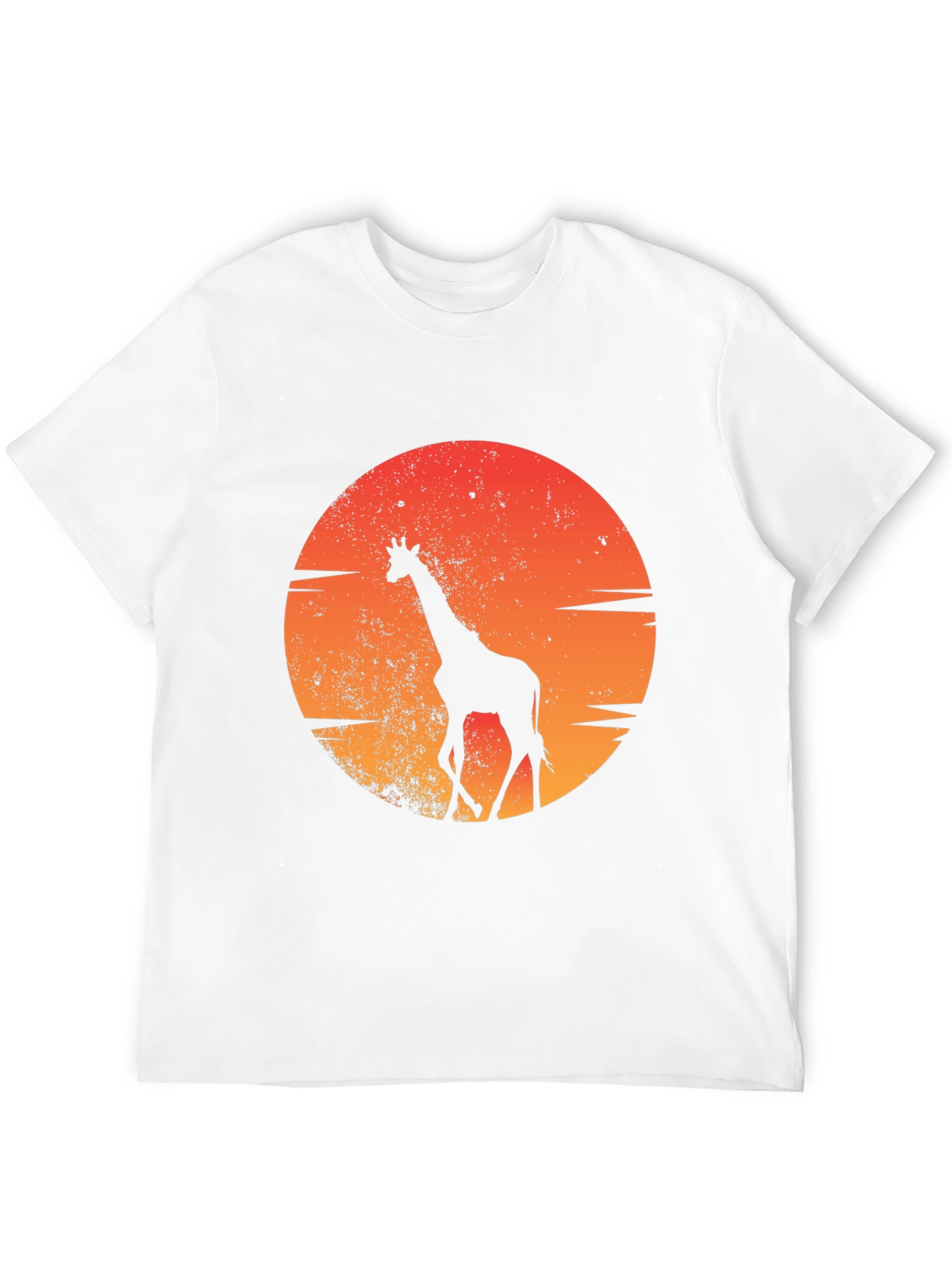 Sunset Giraffe Graphic Tee - Black