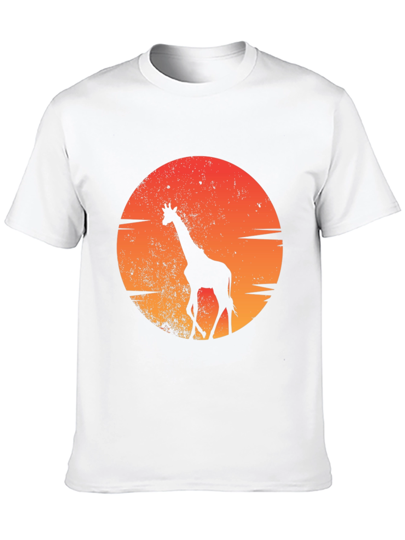Sunset Giraffe Graphic Tee - Black