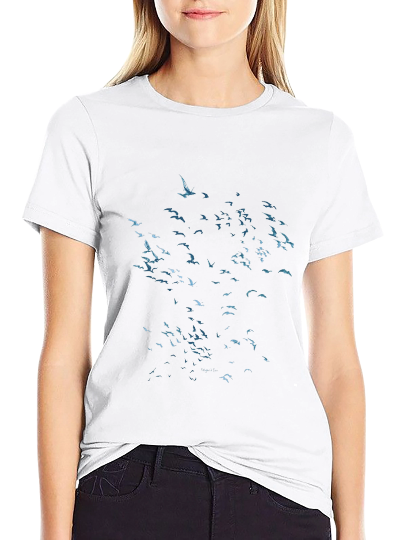 Flock of Birds Graphic Black T-Shirt
