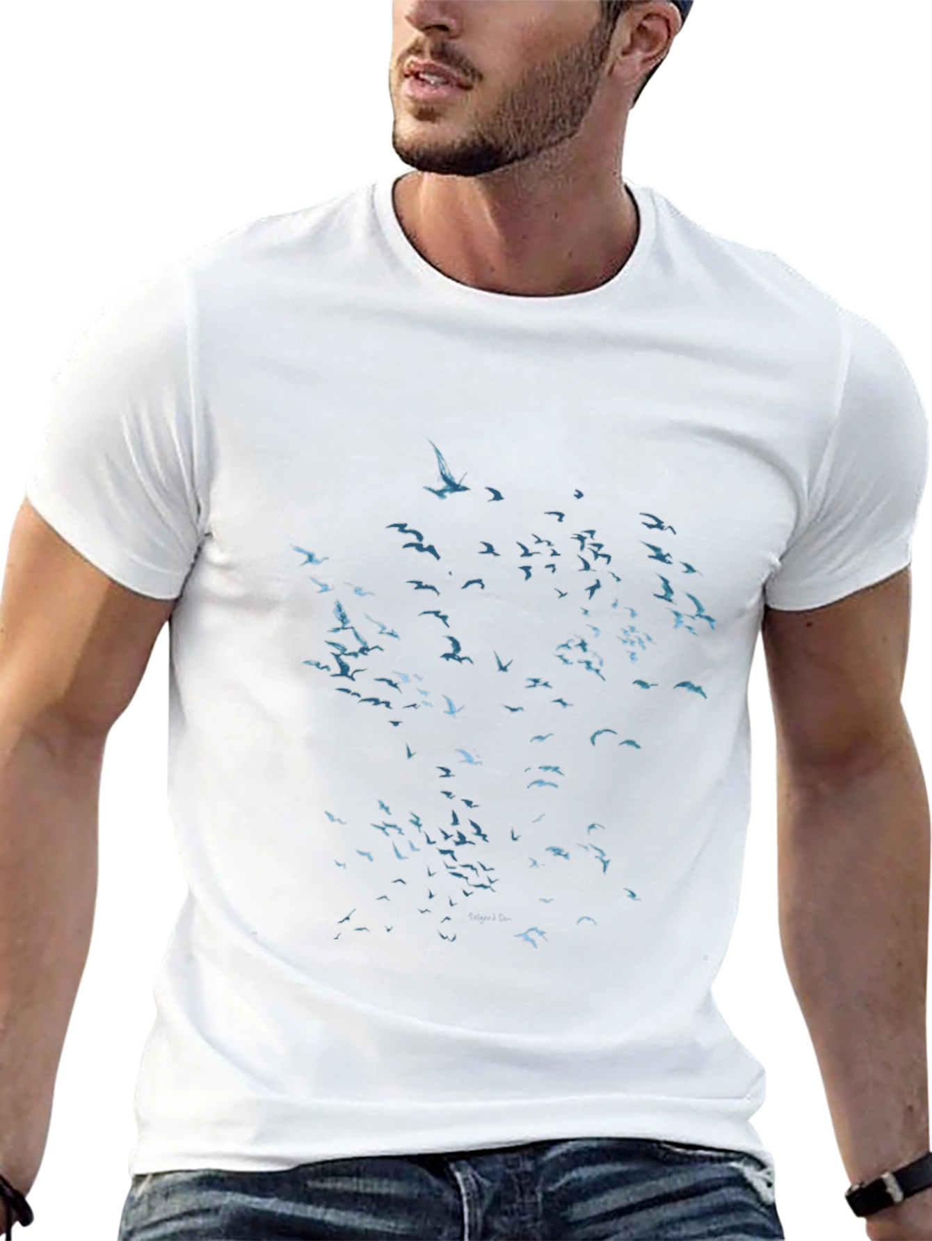 Flock of Birds Graphic Black T-Shirt
