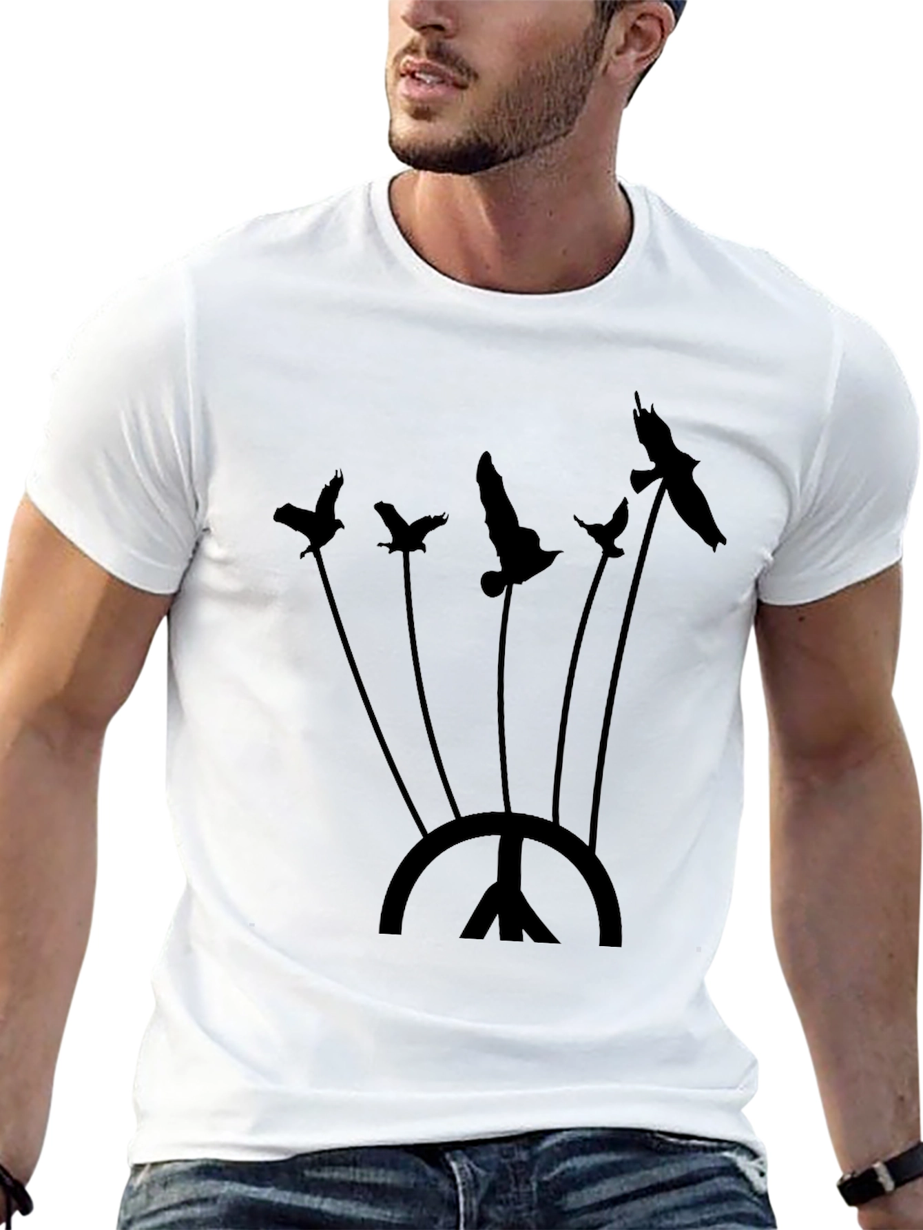 Black Bird Graphic Print T-Shirt