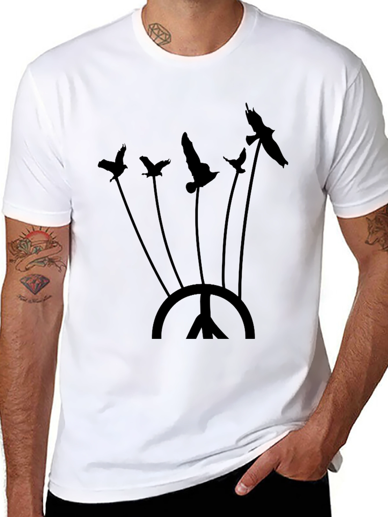 Black Bird Graphic Print T-Shirt
