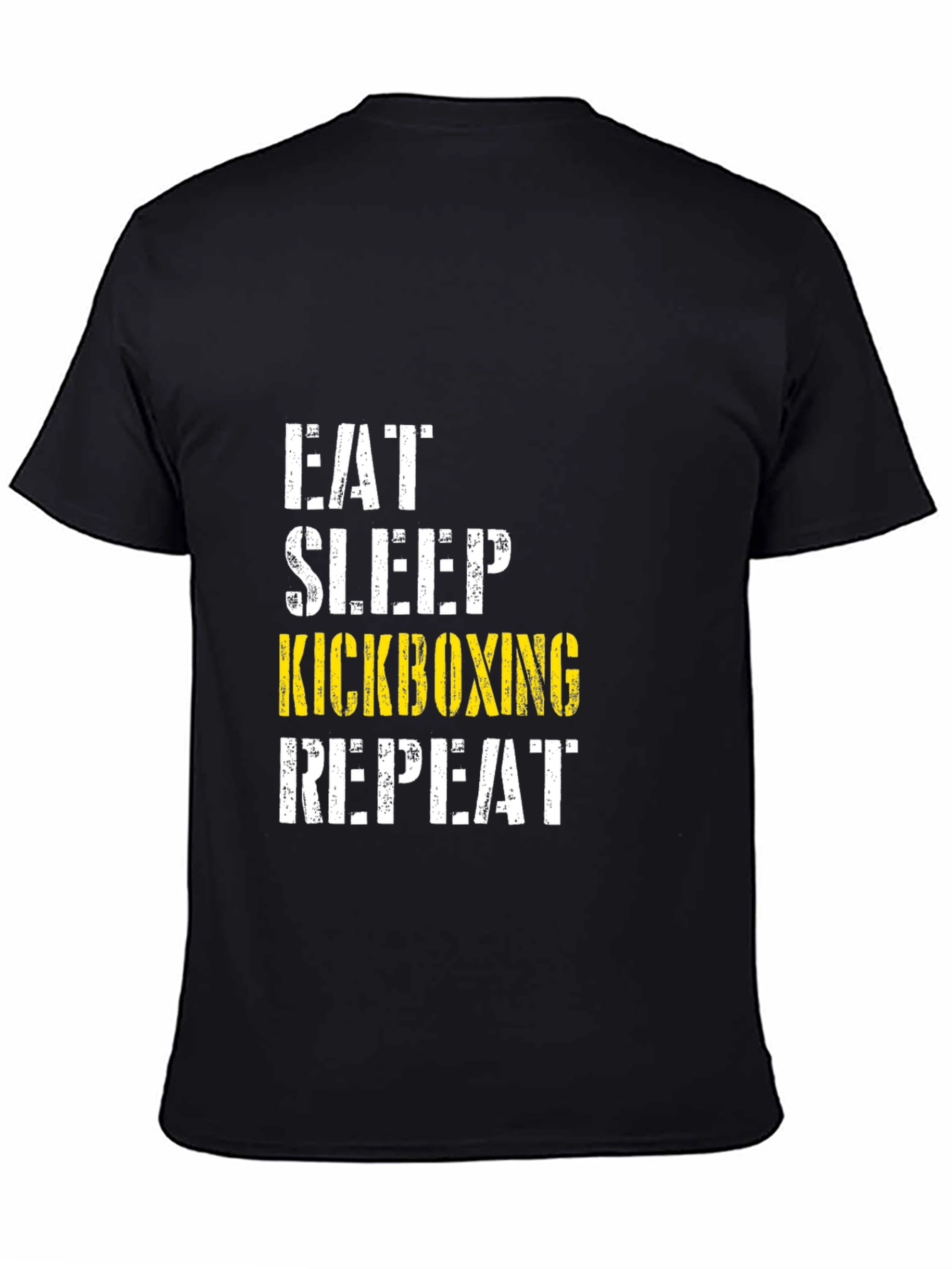 Eat Sleep Kickboxing Repeat Graphic Tee - Black