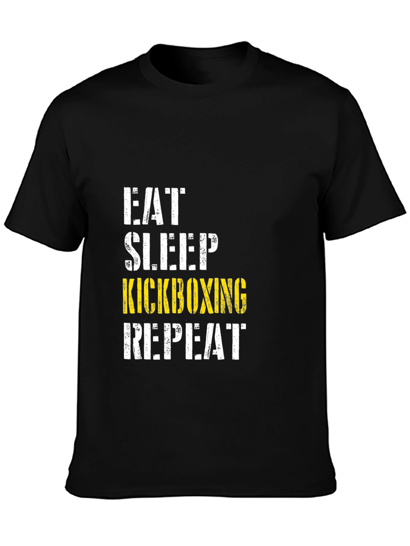 Eat Sleep Kickboxing Repeat Graphic Tee - Black
