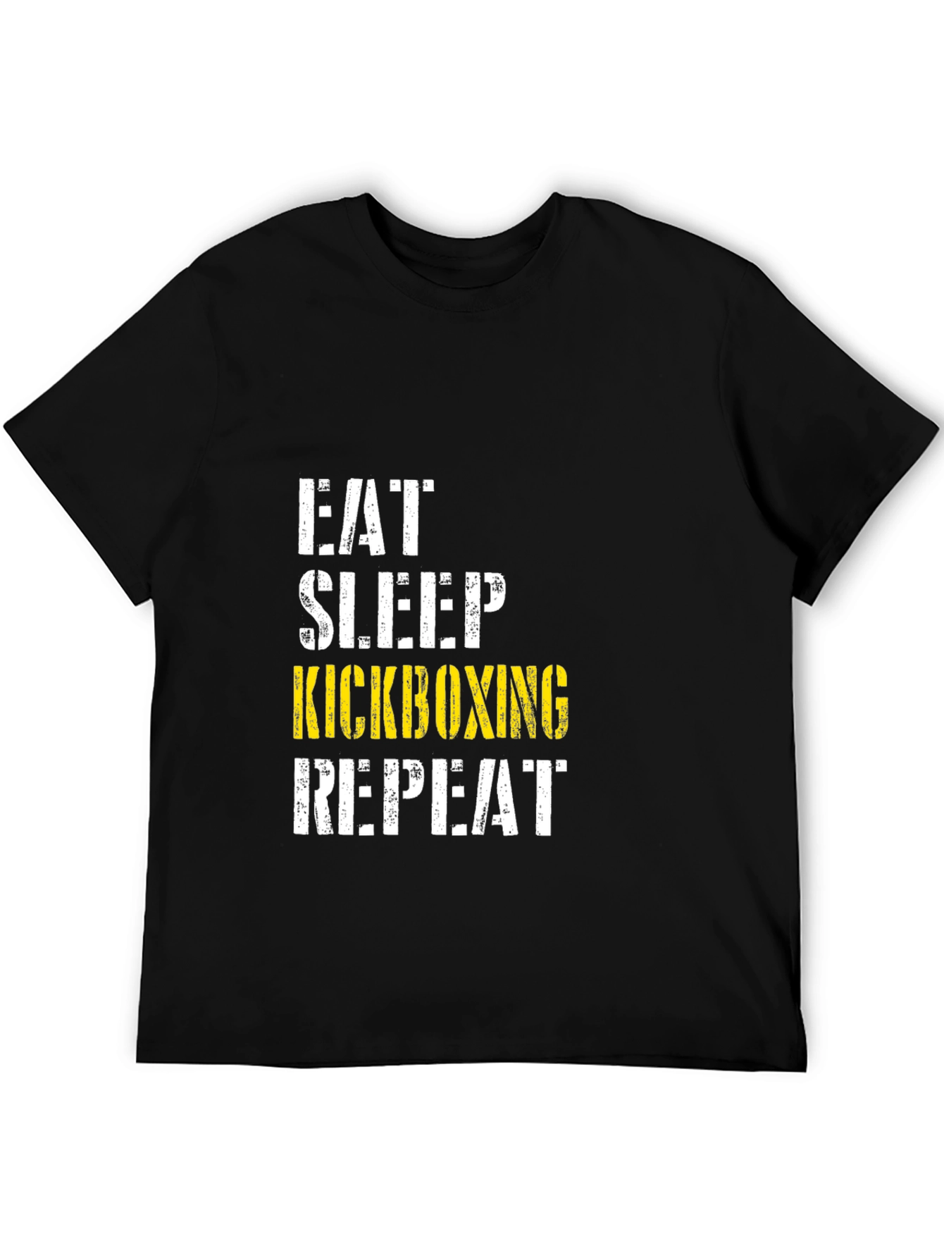 Eat Sleep Kickboxing Repeat Graphic Tee - Black
