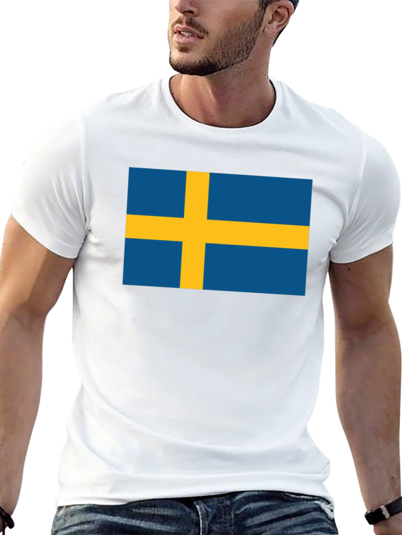Swedish Flag T-Shirt - Black Classic Design