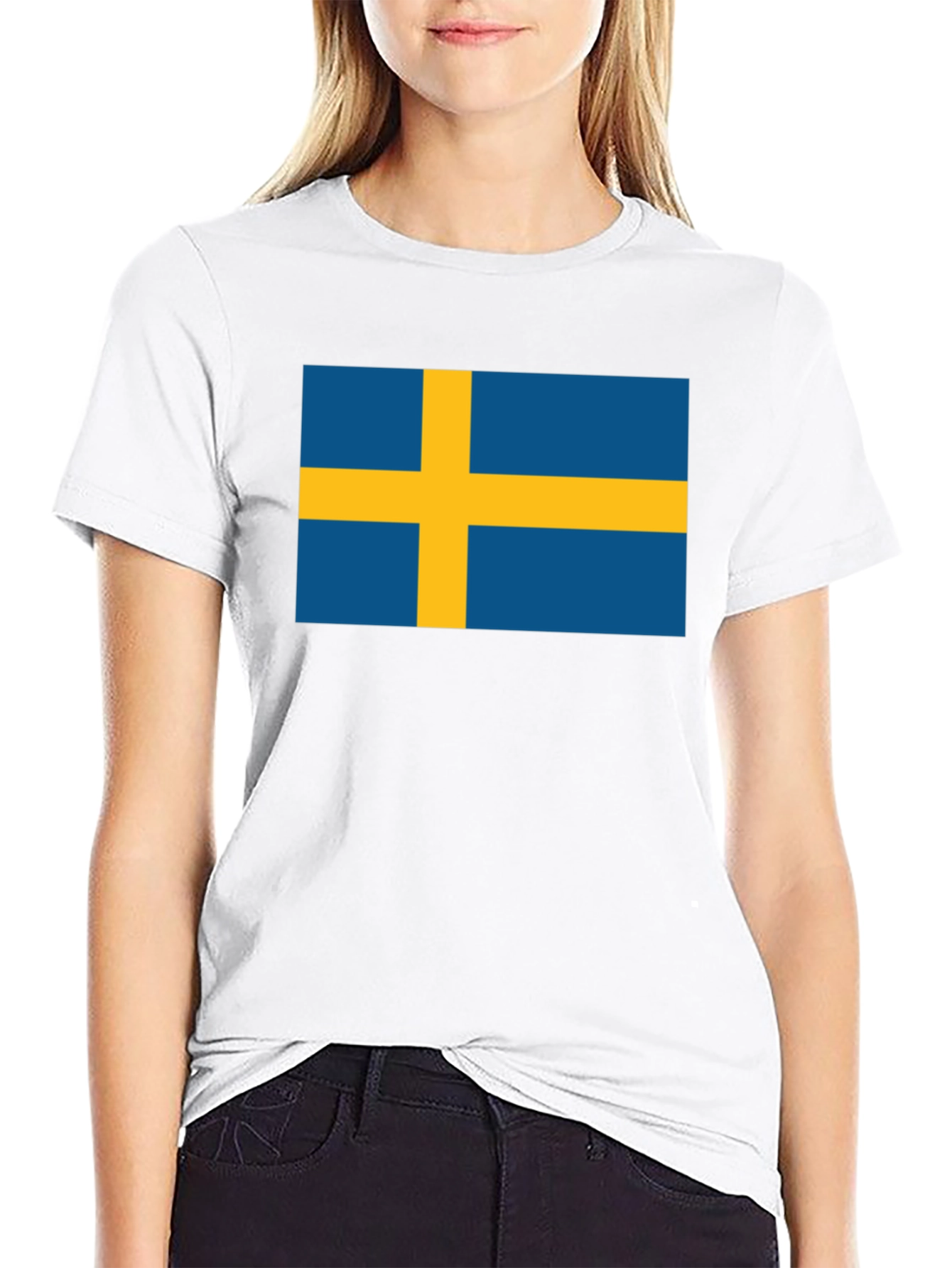 Swedish Flag T-Shirt - Black Classic Design