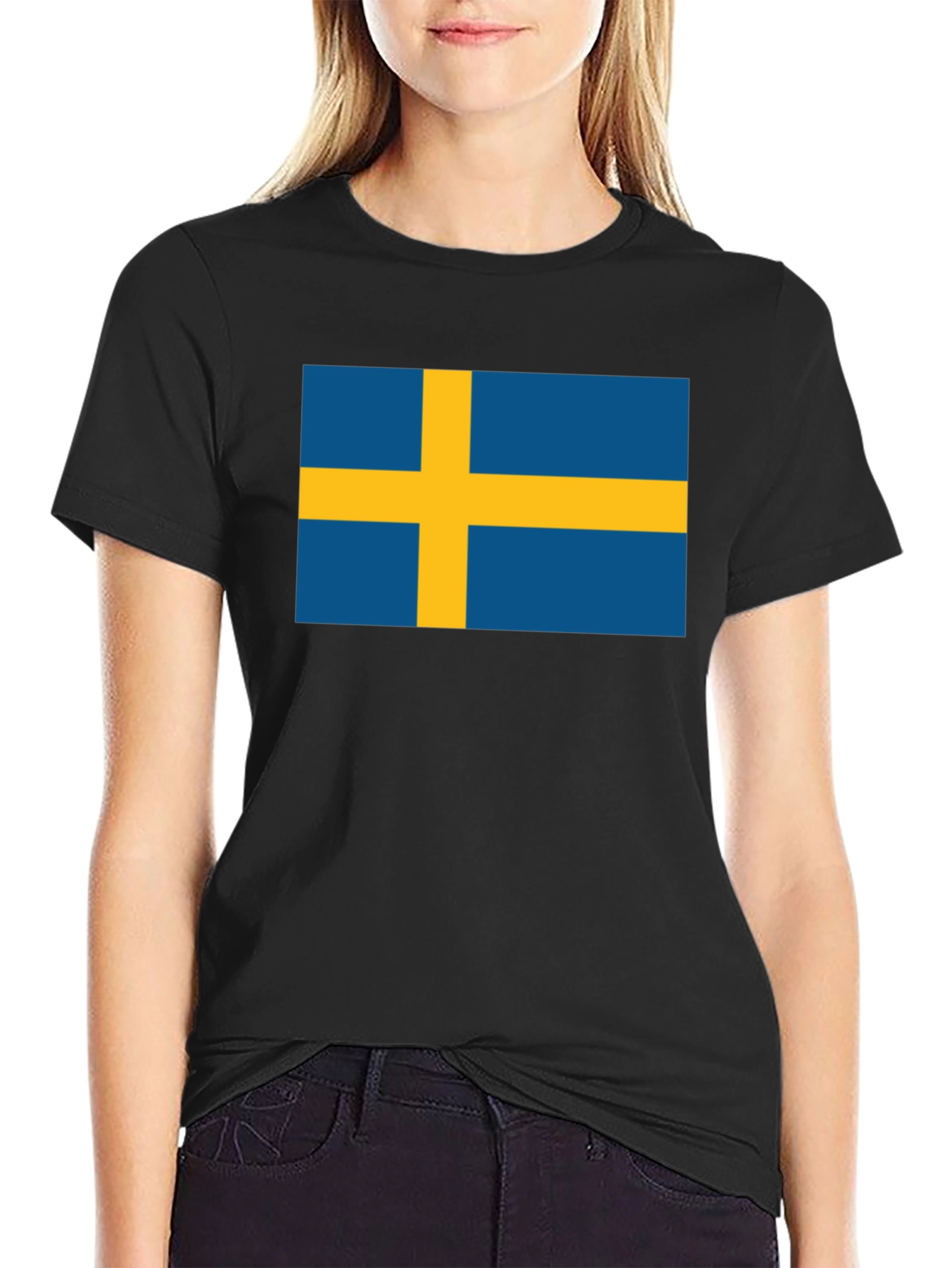 Swedish Flag T-Shirt - Black Classic Design