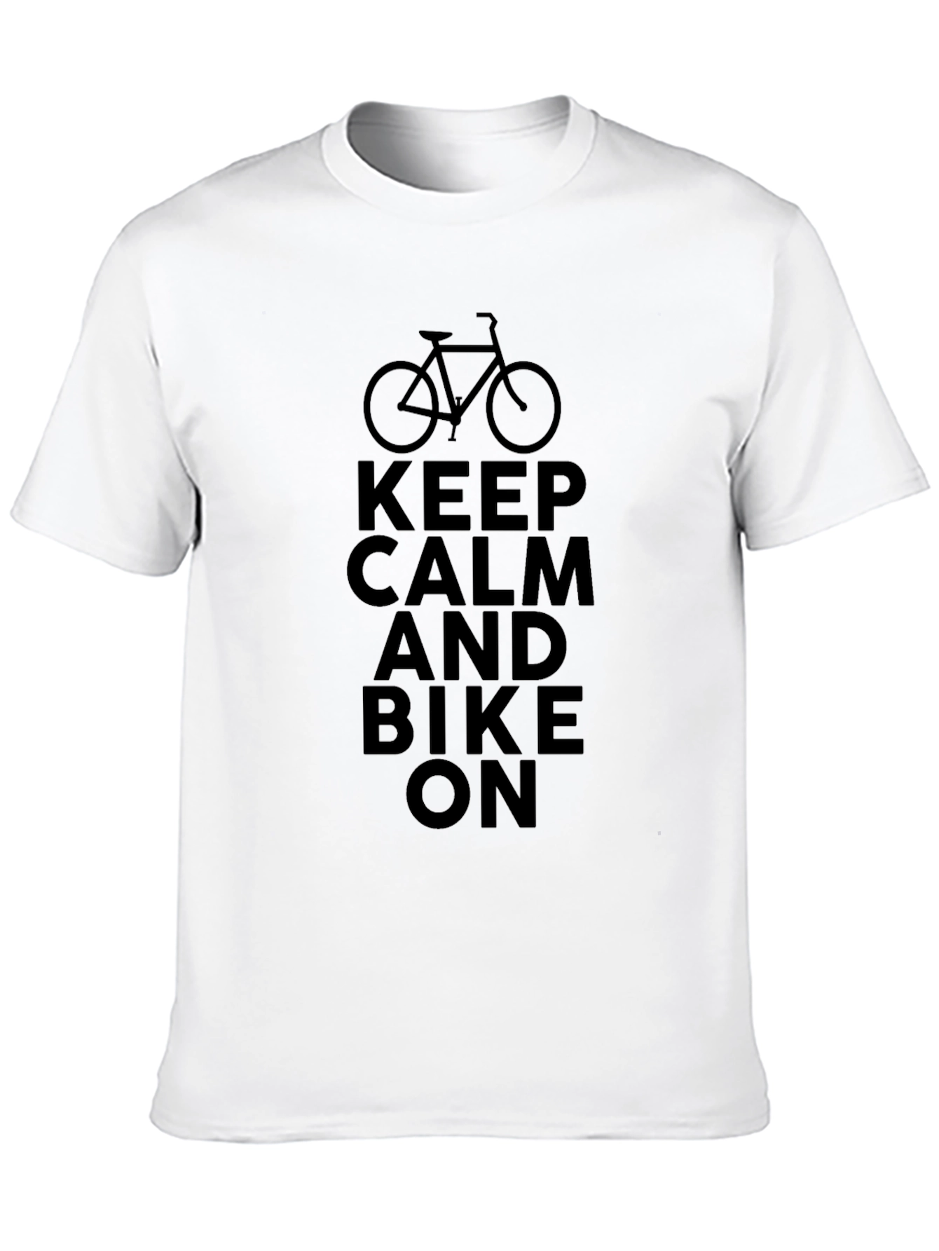 Keep Calm and Bike On T-Shirt - Black