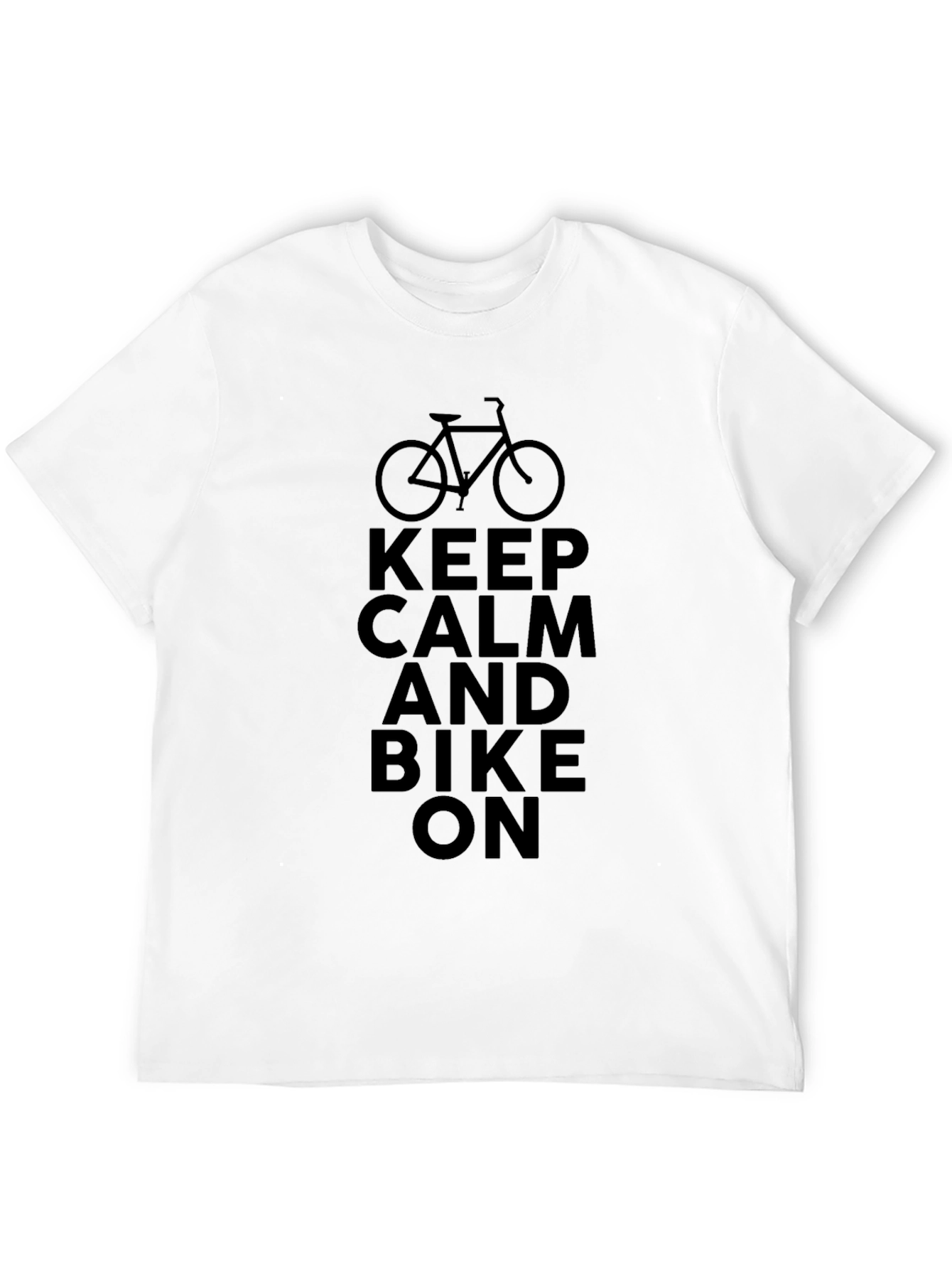 Keep Calm and Bike On T-Shirt - Black