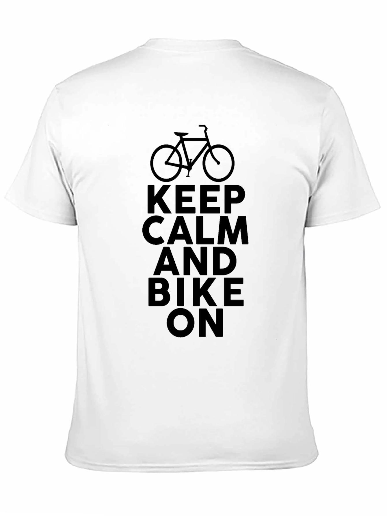 Keep Calm and Bike On T-Shirt - Black