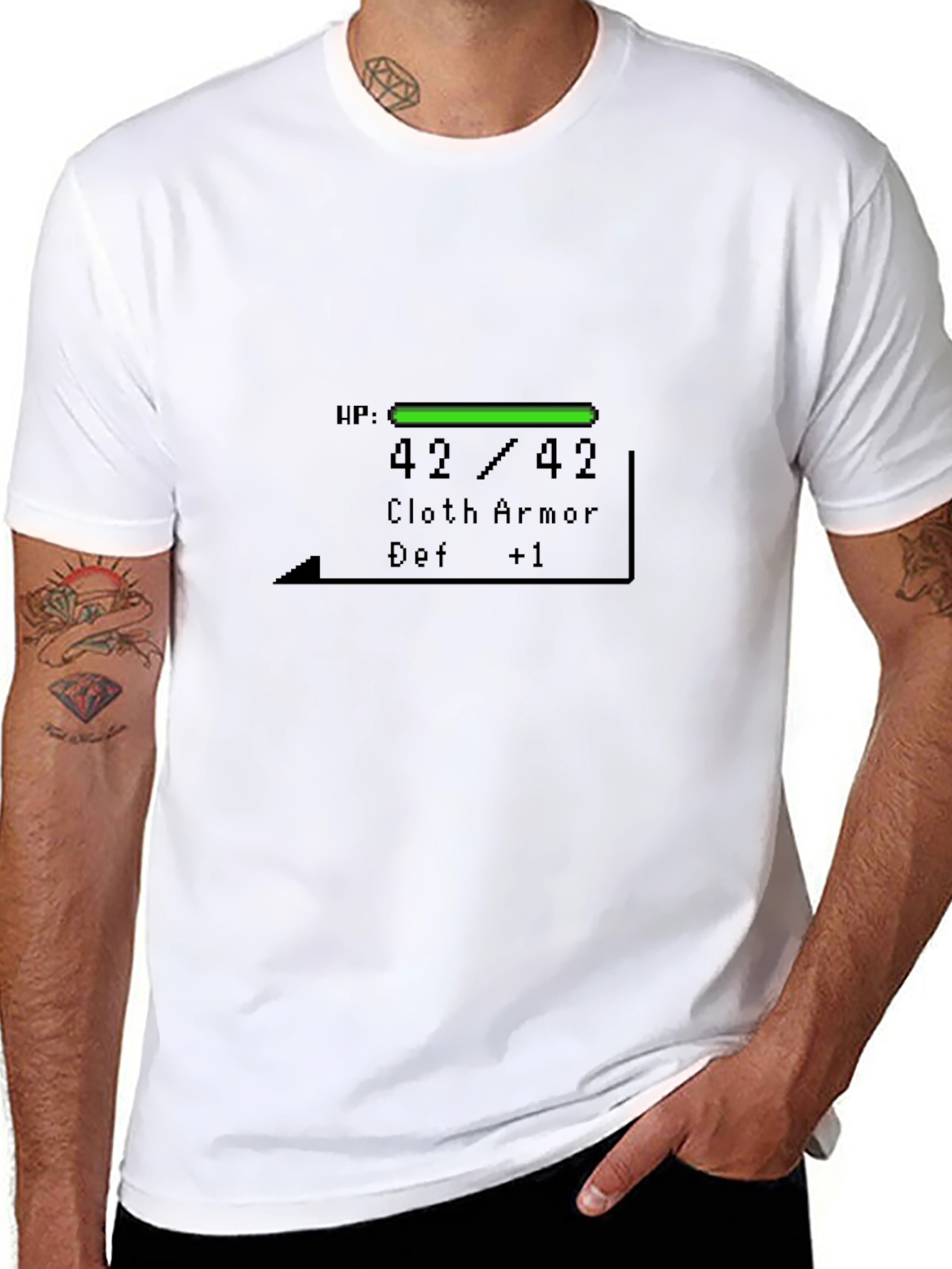 Gamer Style T-Shirt with RPG Health Bar Design