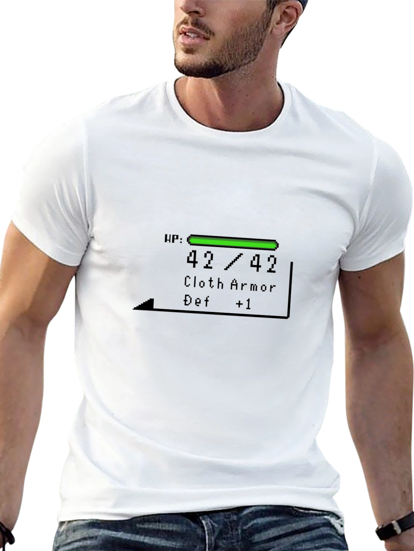 Gamer Style T-Shirt with RPG Health Bar Design