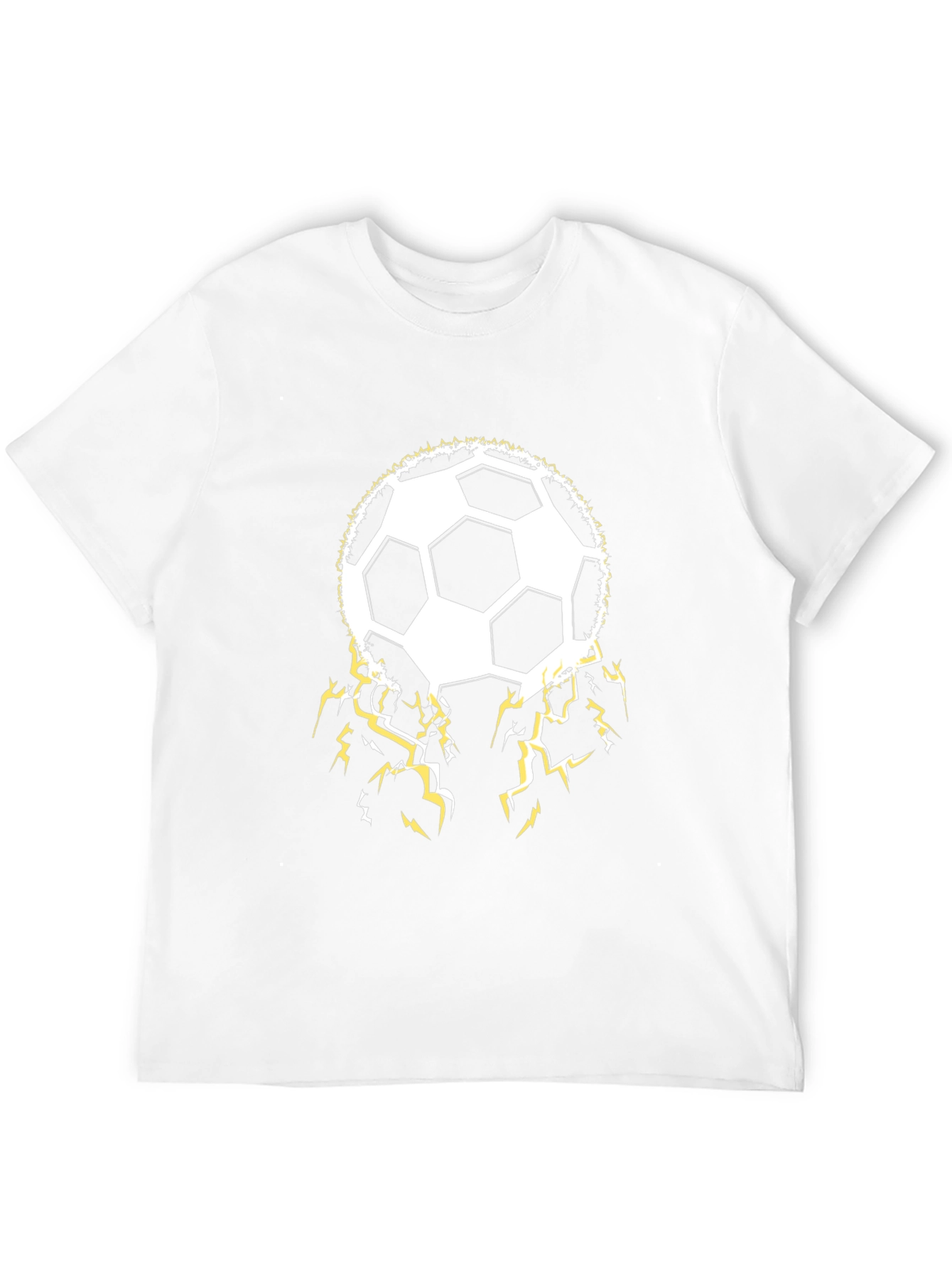 Soccer Ball Lightning Bolt Black T-Shirt