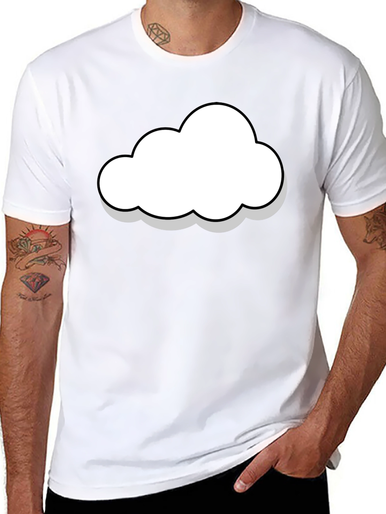 Cloud Graphic Black T-Shirt - Stylish & Comfortable