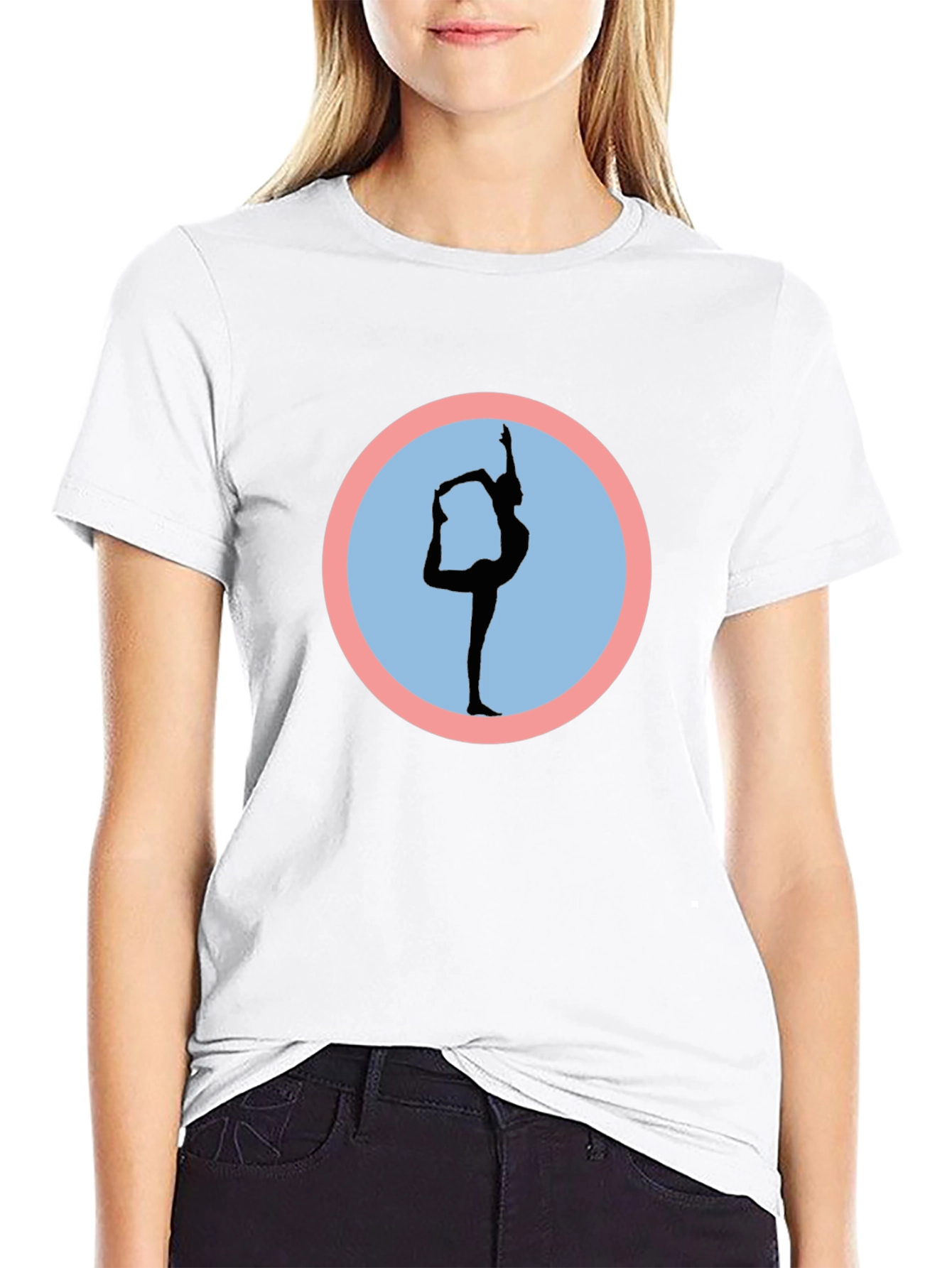 Yoga Pose Graphic Black T-Shirt