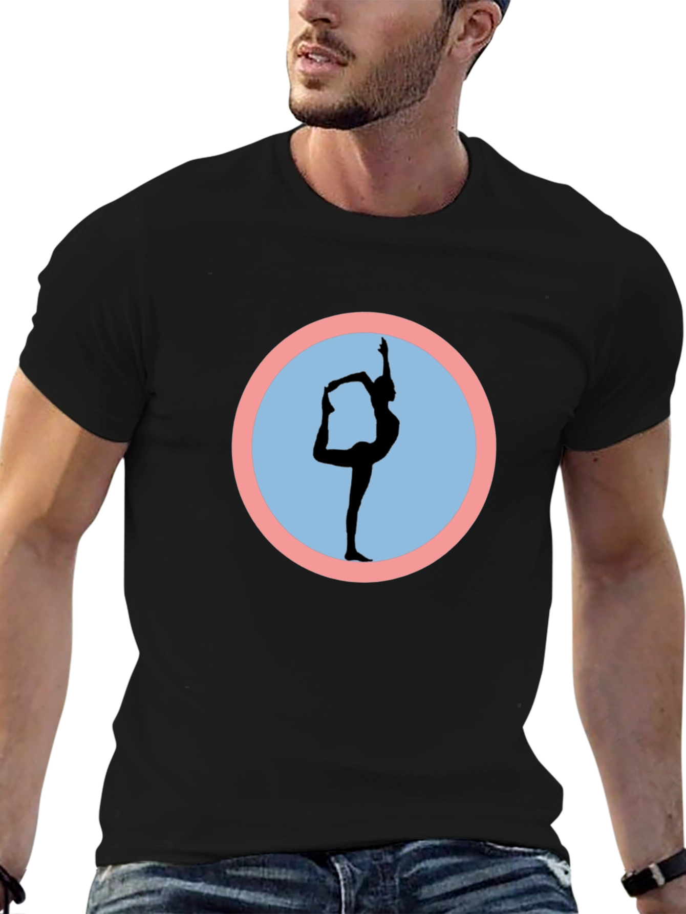 Yoga Pose Graphic Black T-Shirt