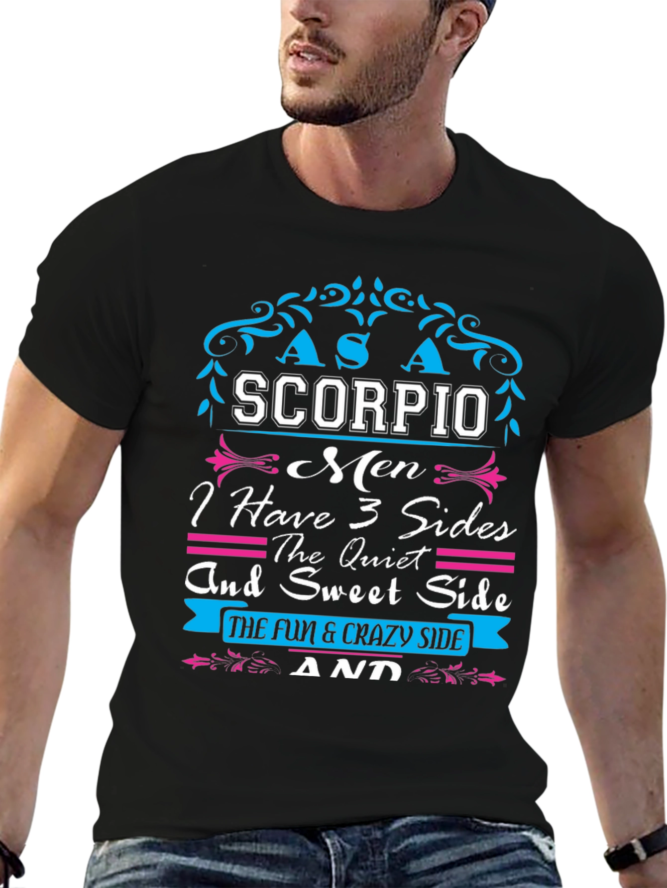 Scorpio Men 3 Sides Graphic T-Shirt