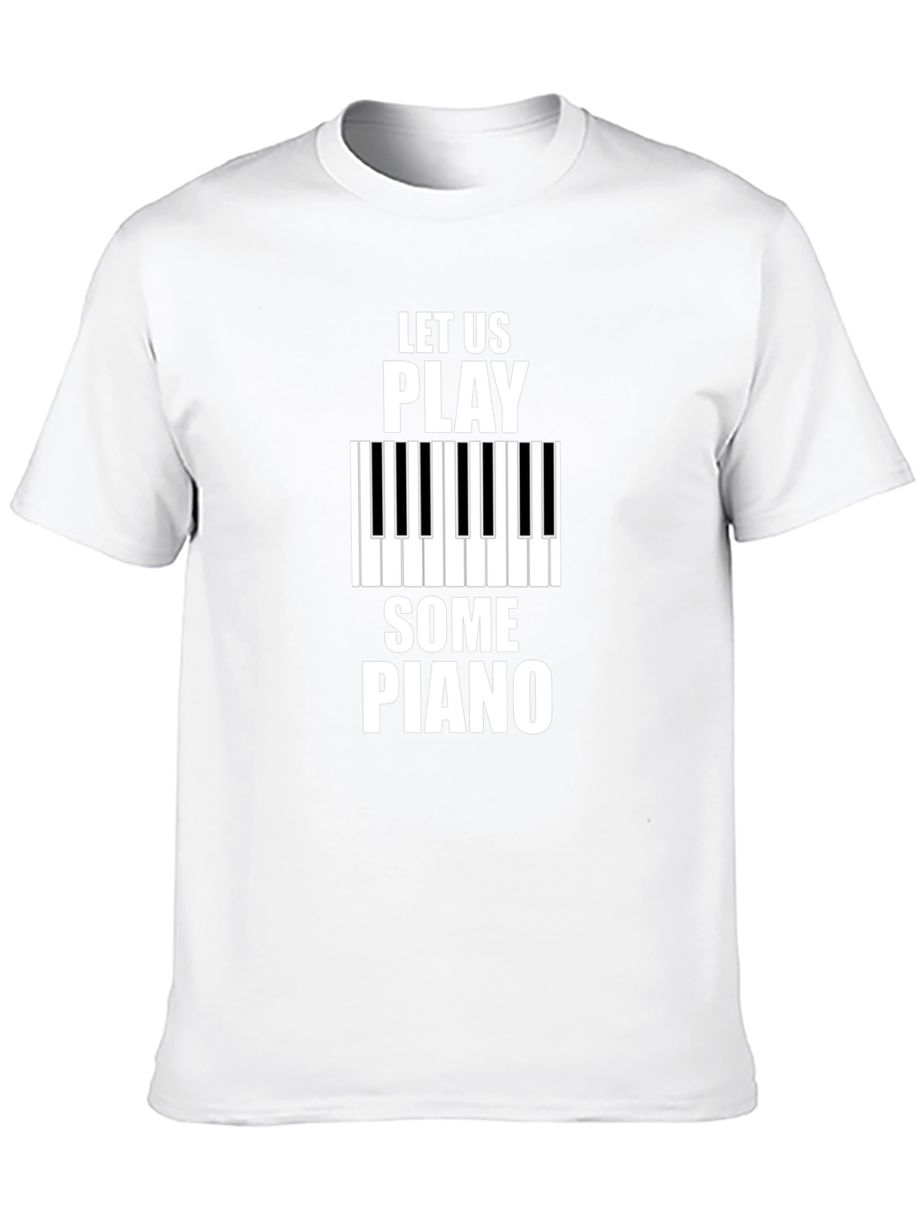 Let Us Play Some Piano Black Graphic T-Shirt