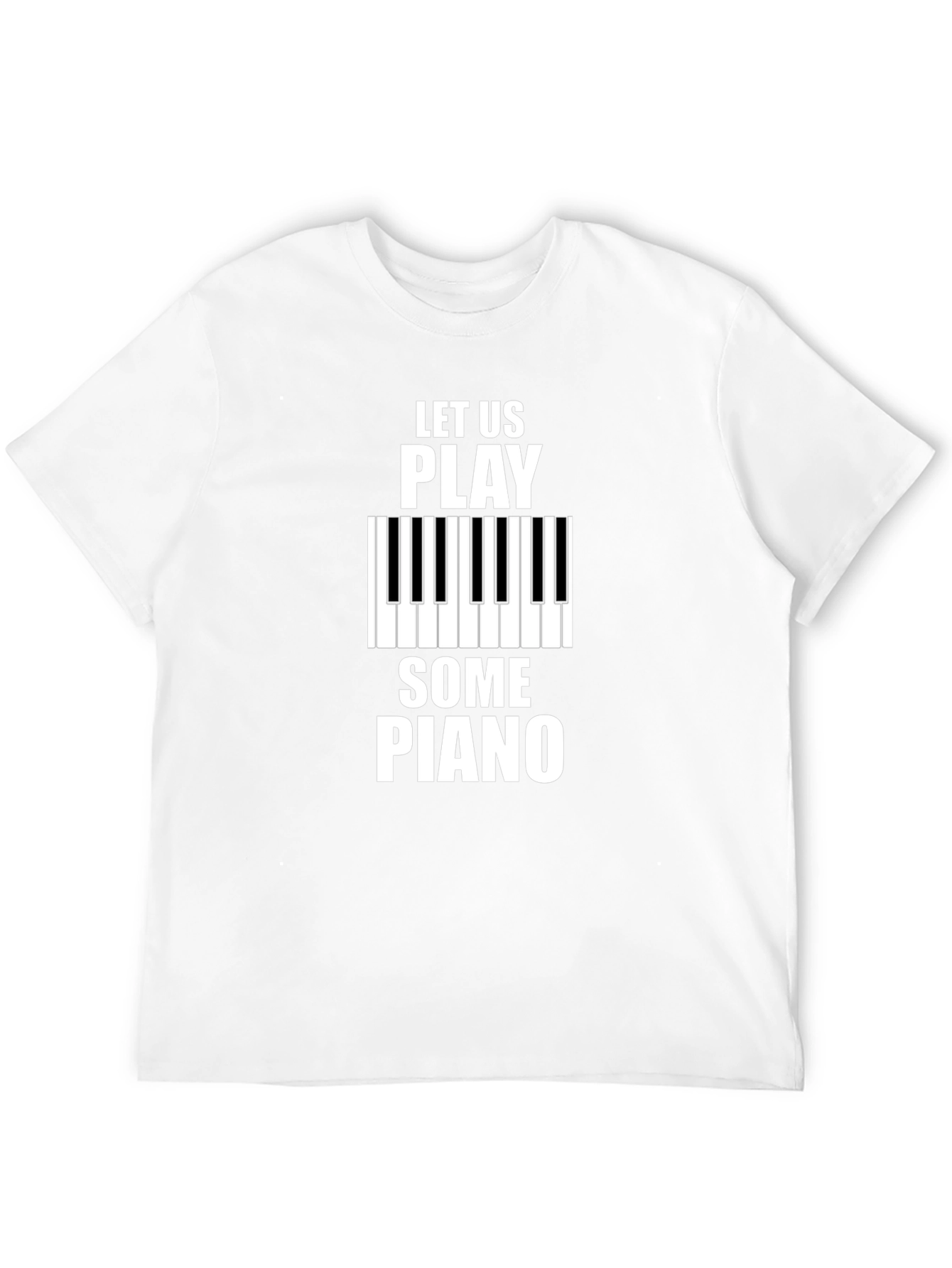 Let Us Play Some Piano Black Graphic T-Shirt
