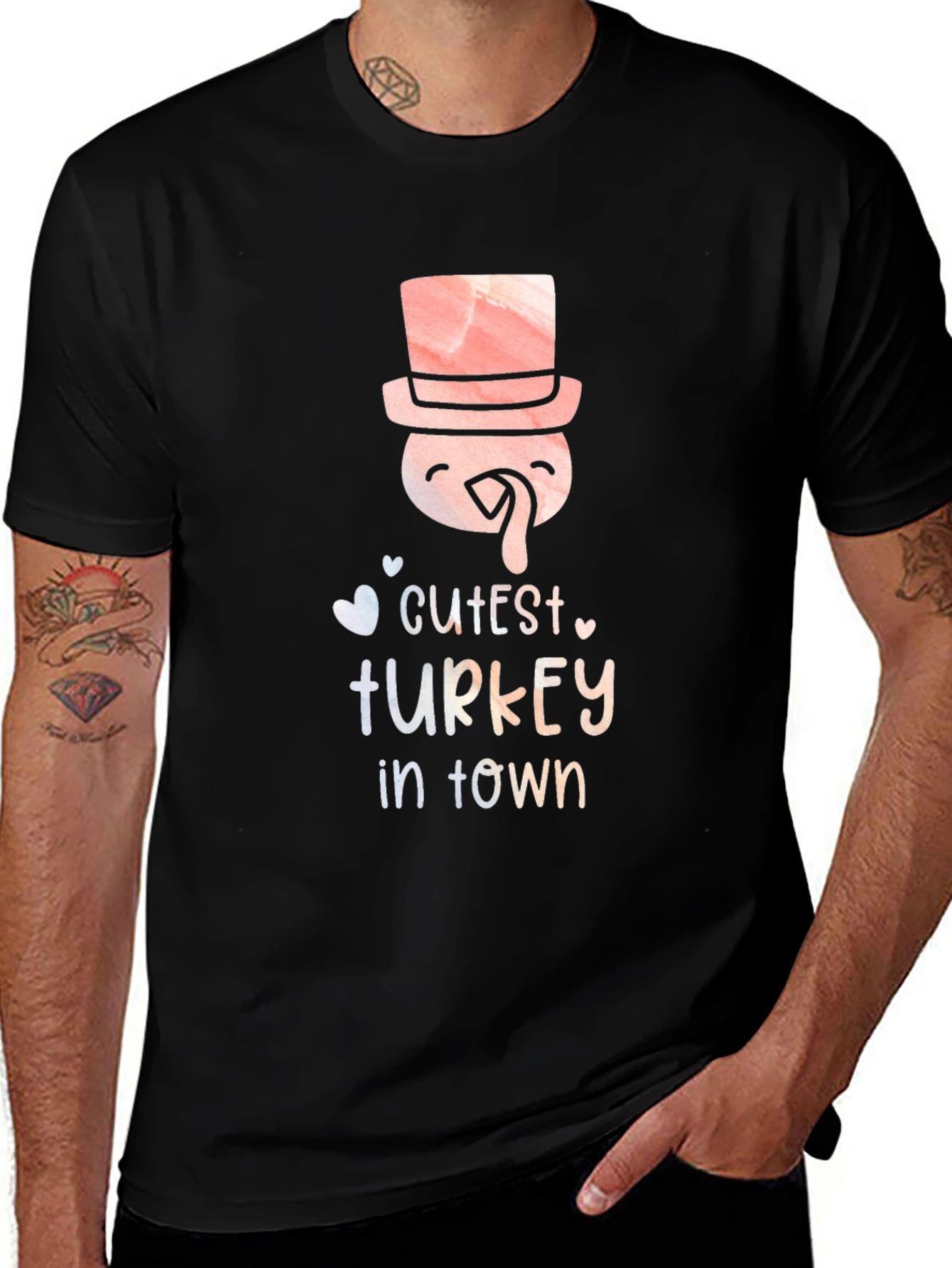 Cutest Turkey in Town Black T-Shirt