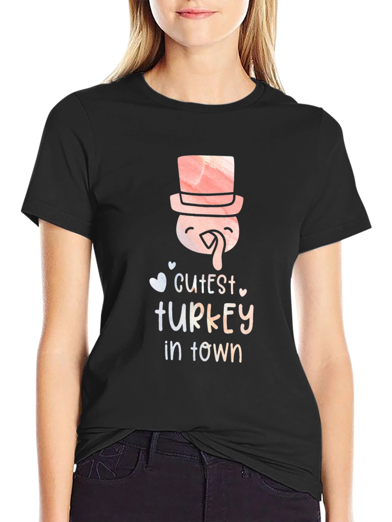 Cutest Turkey in Town Black T-Shirt