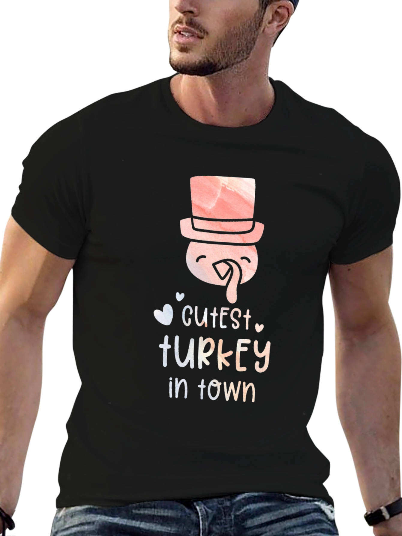 Cutest Turkey in Town Black T-Shirt
