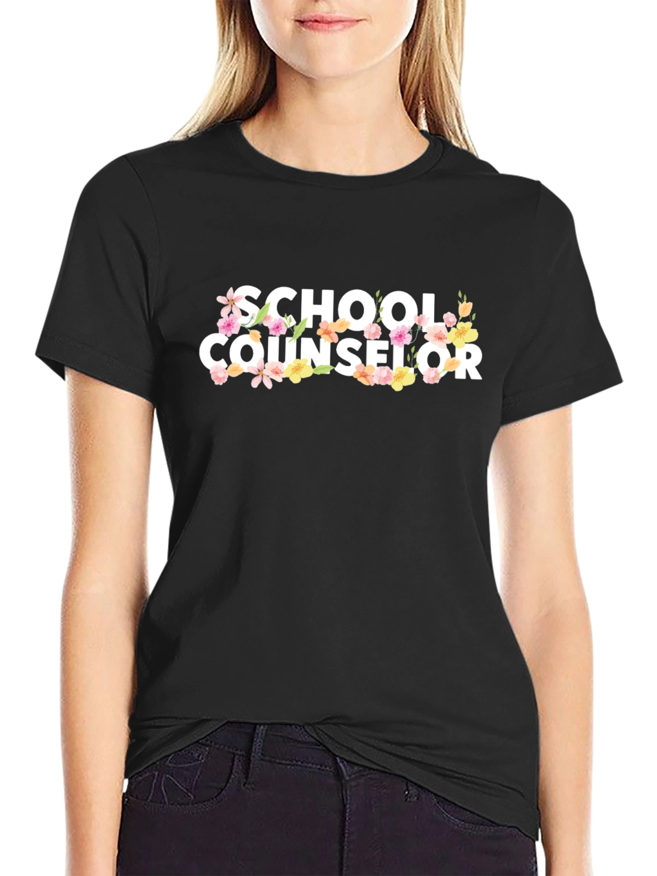 School Counselor Floral T-Shirt