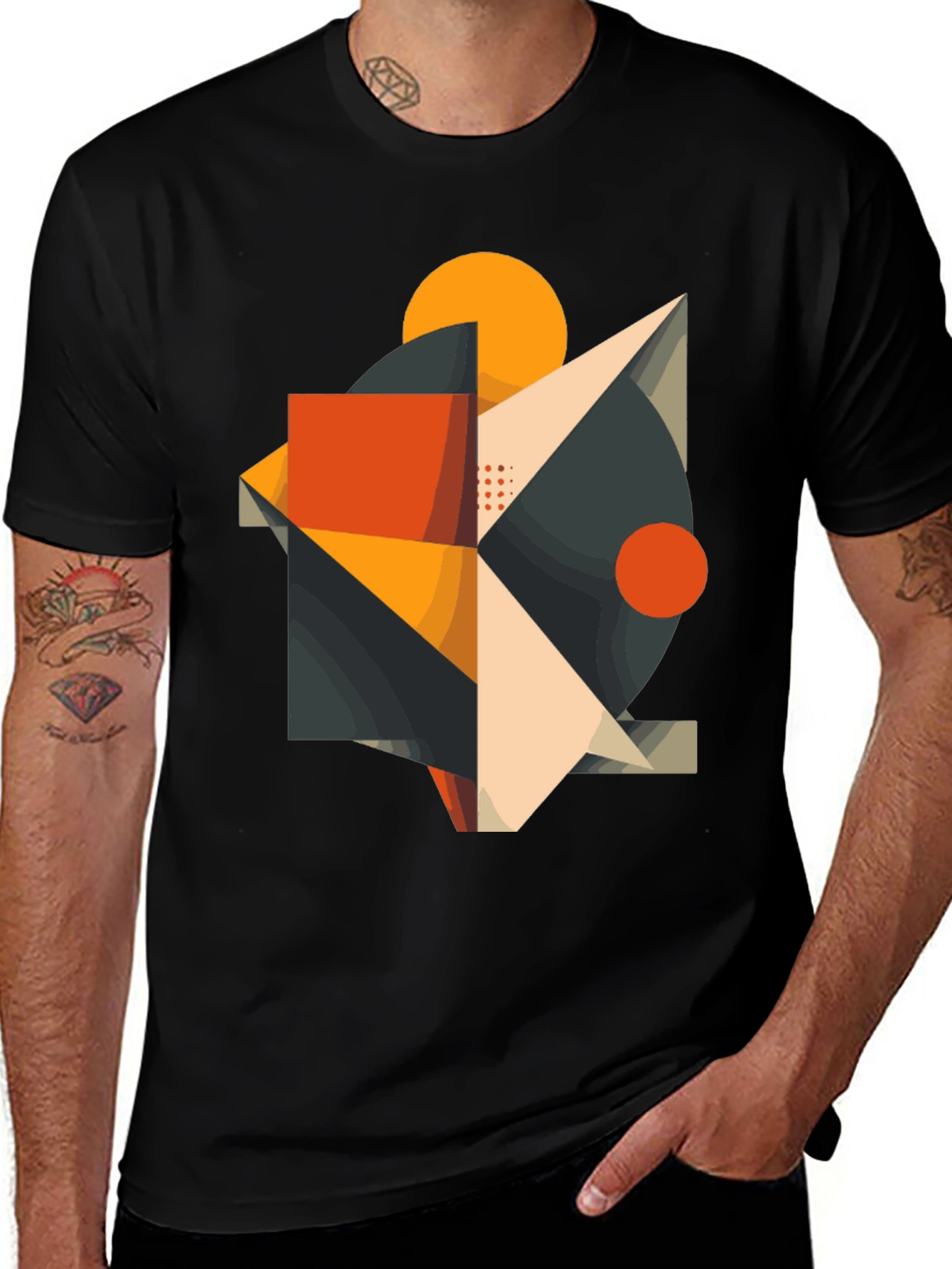 Abstract Geometric Graphic Tee - Modern Art Shirt