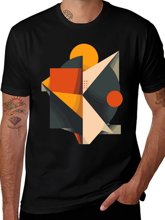 Abstract Geometric Graphic Tee - Modern Art Shirt